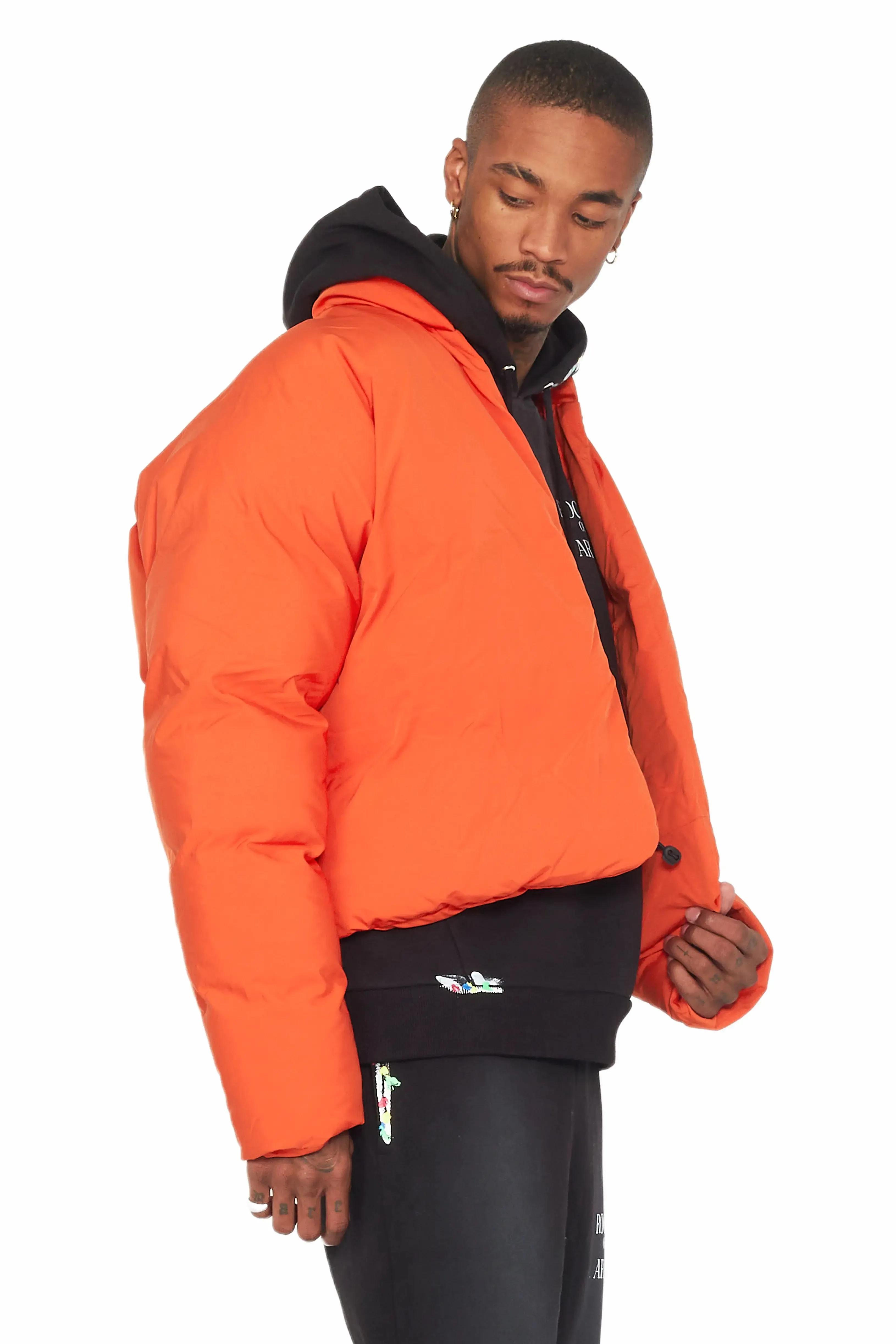 Damien Orange Puffer Jacket sold by Rockstar Original product image thumbnail 4