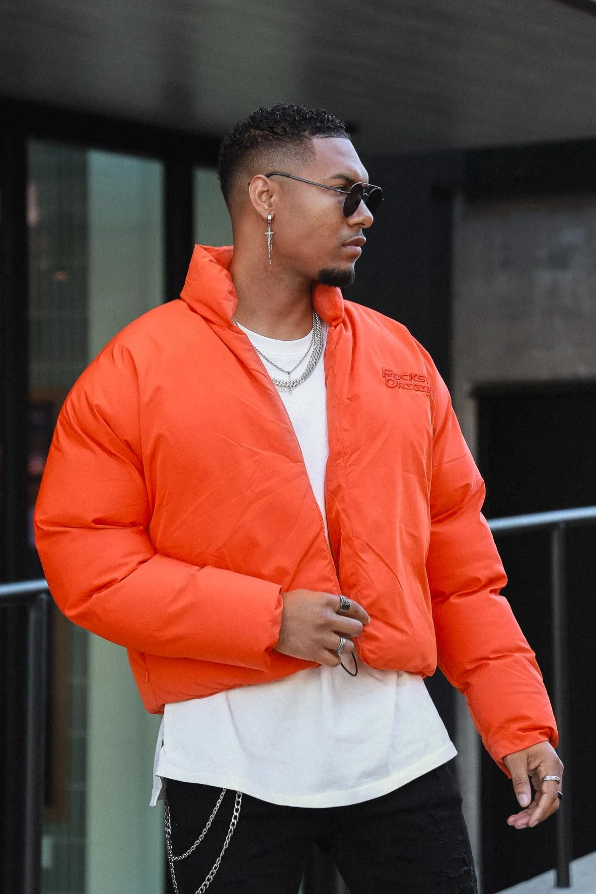 Damien Orange Puffer Jacket sold by Rockstar Original product image thumbnail 2