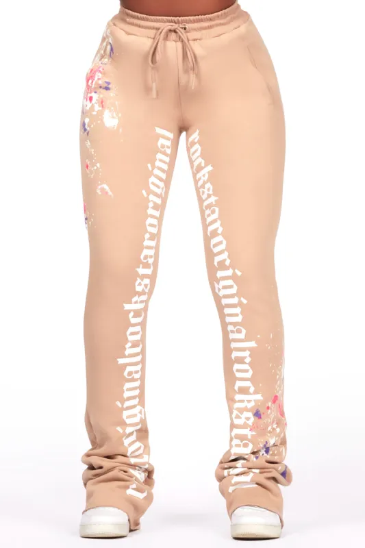 Jacoya Beige Super Stacked Track Pant sold by Rockstar Original