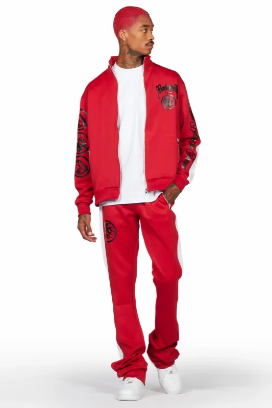 Yarden Red Tricot Super Stacked Flare Track Set sold by Rockstar Original