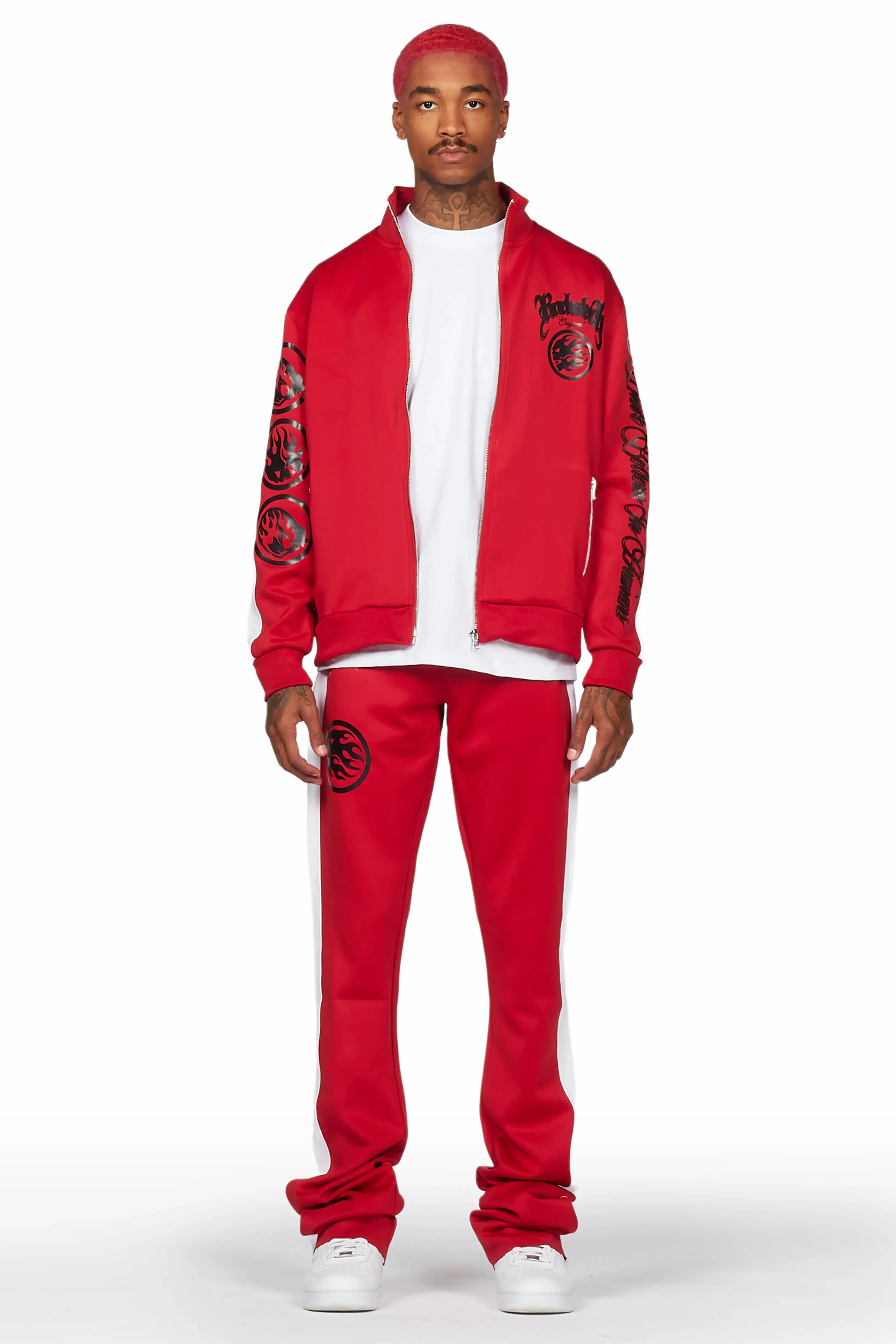 Yarden Red Tricot Super Stacked Flare Track Set sold by Rockstar Original product image thumbnail 3