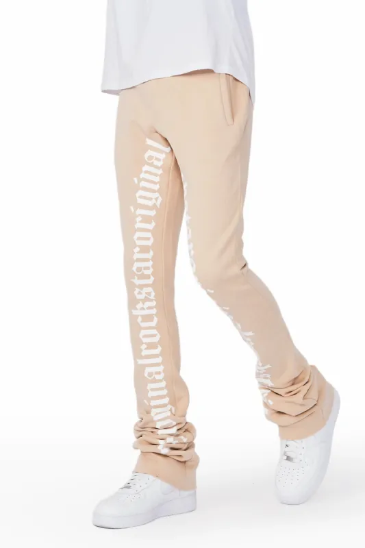 Callie Beige Super Stacked Pants sold by Rockstar Original