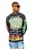 Beno Black Long Sleeve Distressed Graphic T-Shirt sold by Rockstar Original