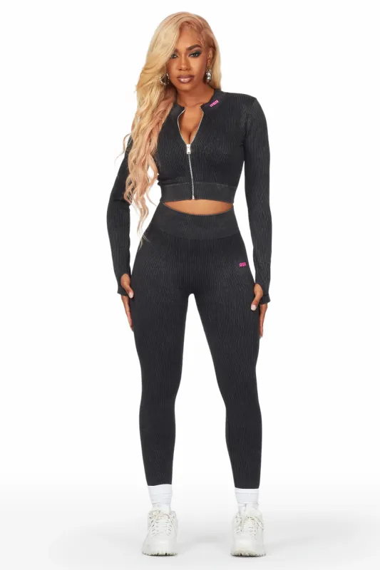 Nyala Black Mineral Wash Active Set sold by Rockstar Original