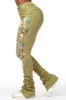 Yasmeen Multi Painted Super Stacked Jean sold by Rockstar Original