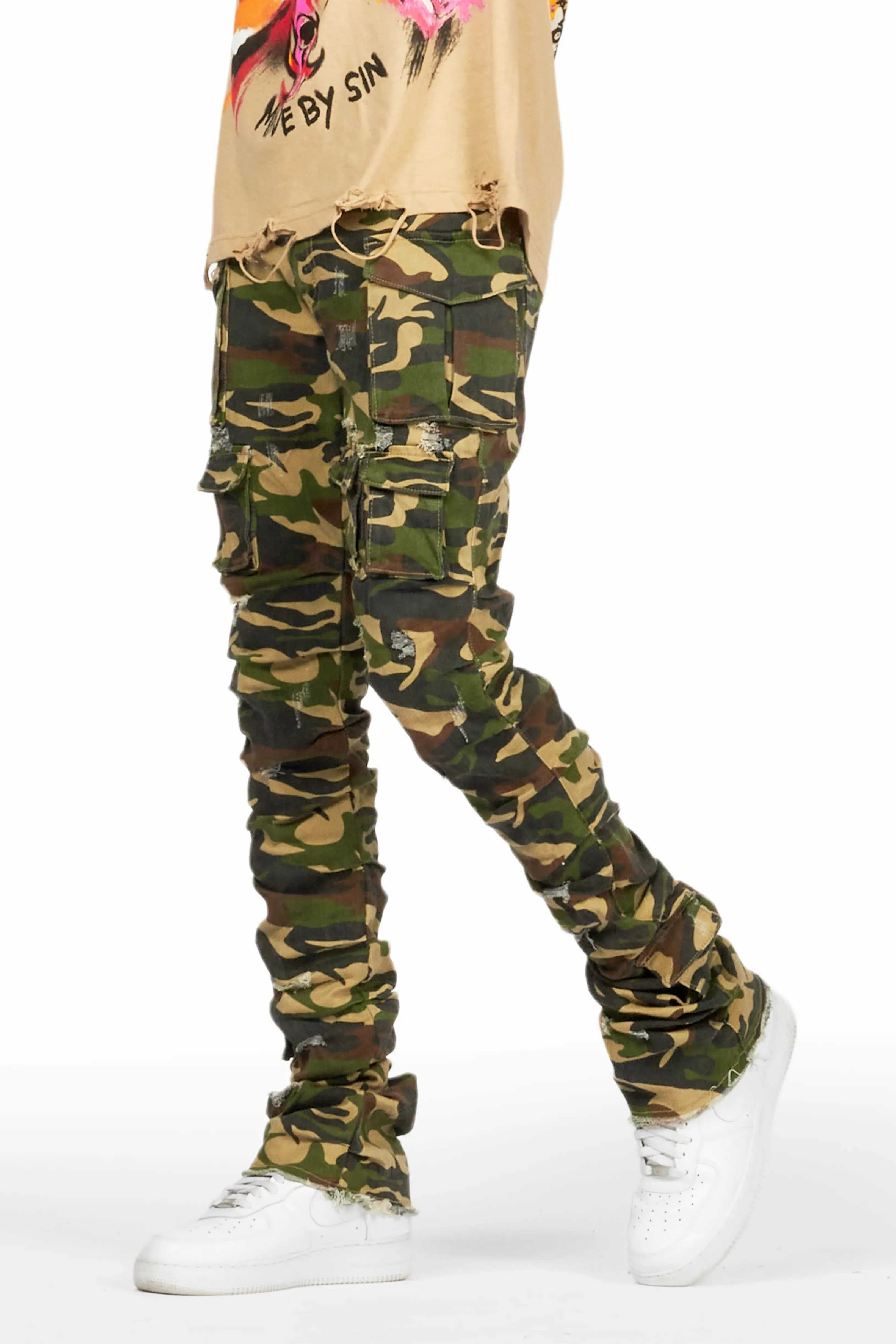 Gentry Camo Stacked Flare Jean sold by Rockstar Original