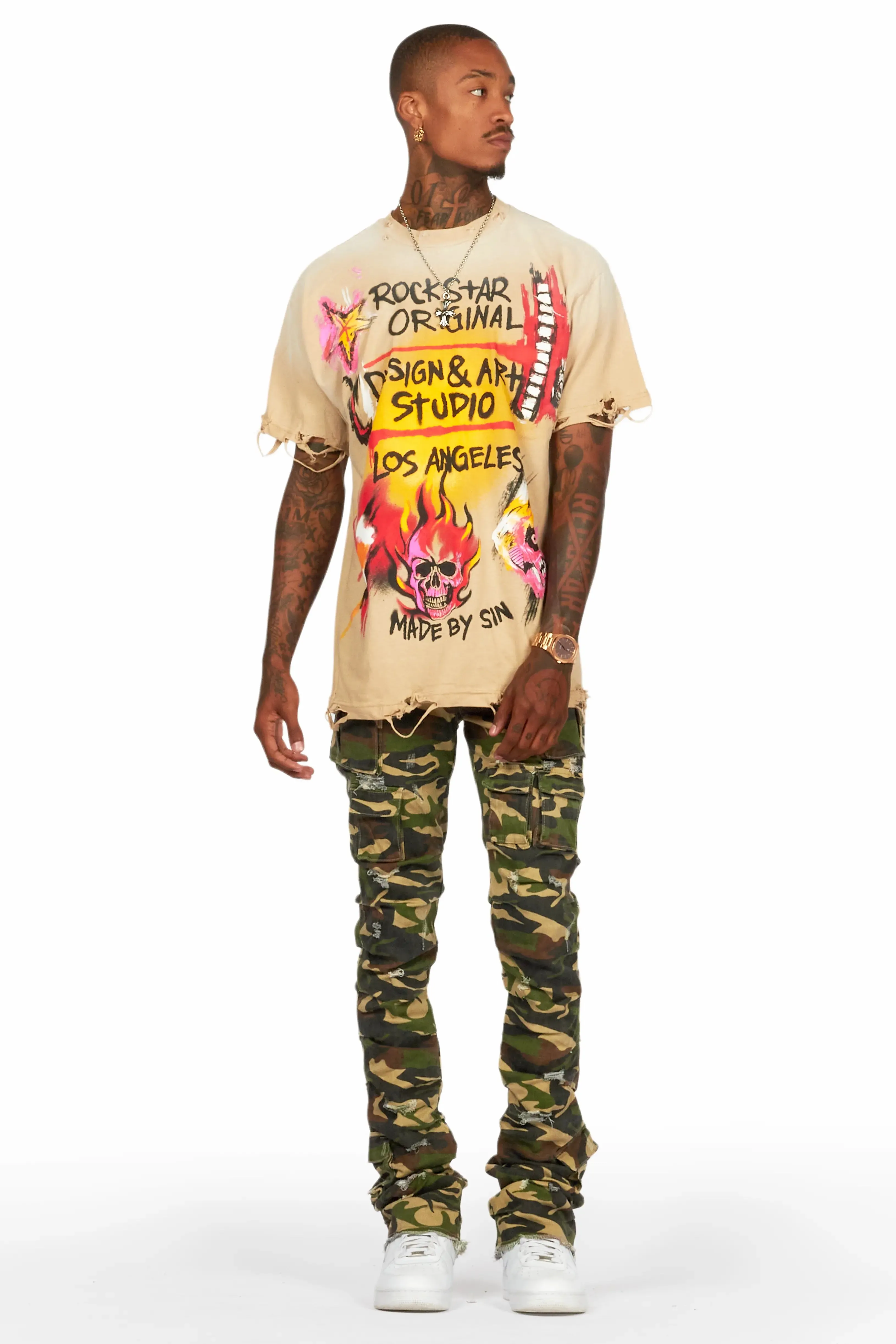 Gentry Camo Stacked Flare Jean sold by Rockstar Original product image thumbnail 3