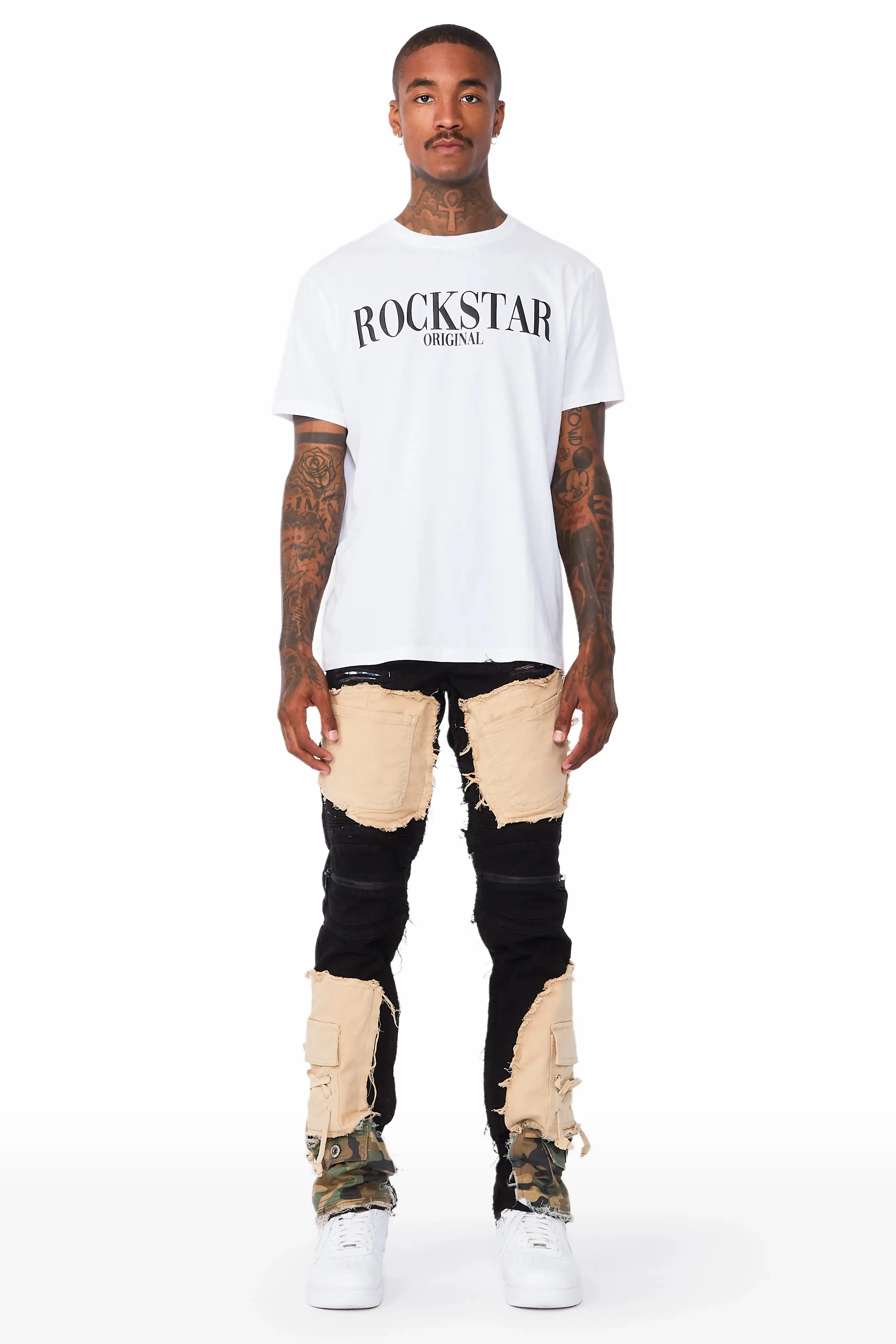 Boaz Black Patchwork Biker Jean sold by Rockstar Original product image thumbnail 2