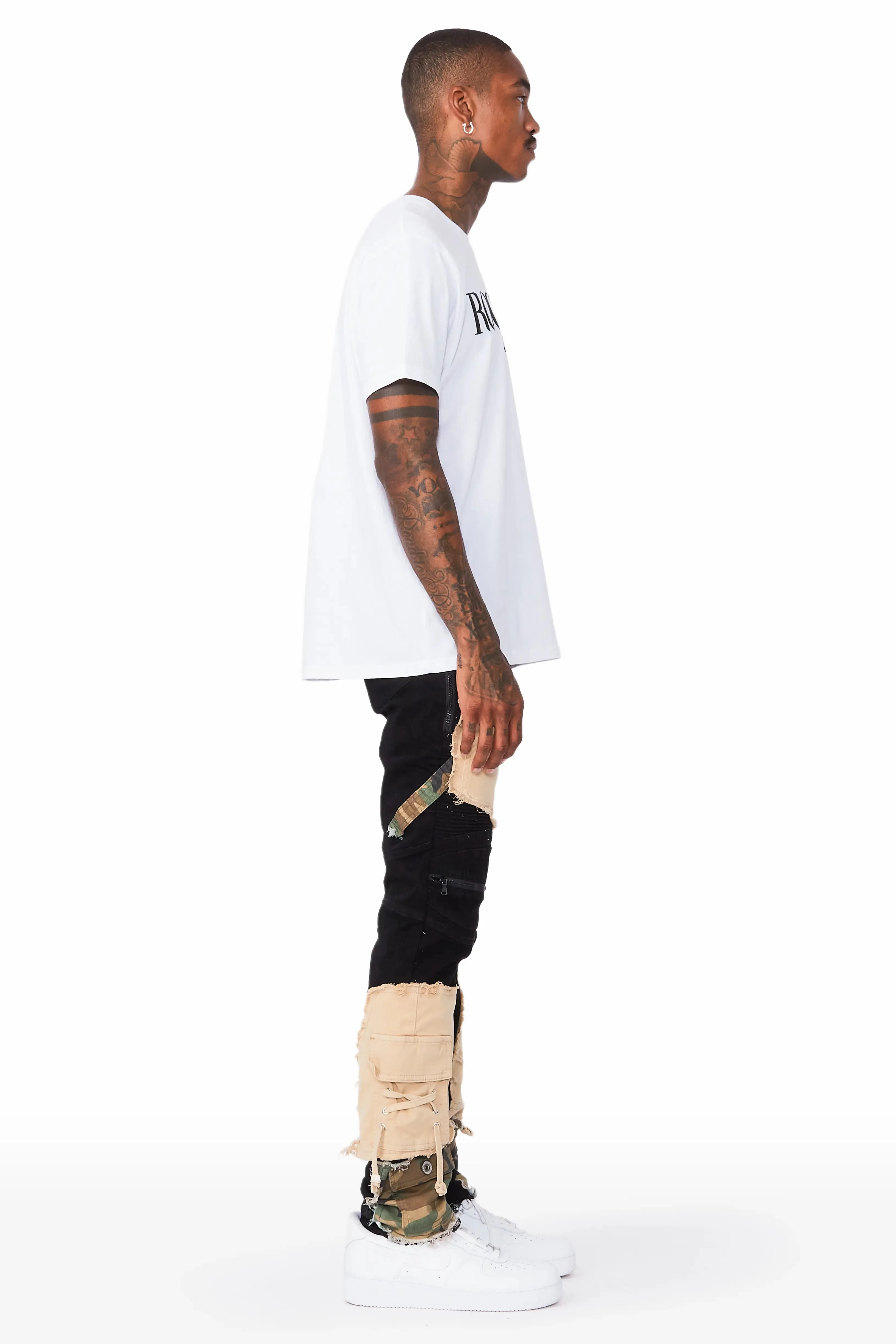 Boaz Black Patchwork Biker Jean sold by Rockstar Original product image thumbnail 3