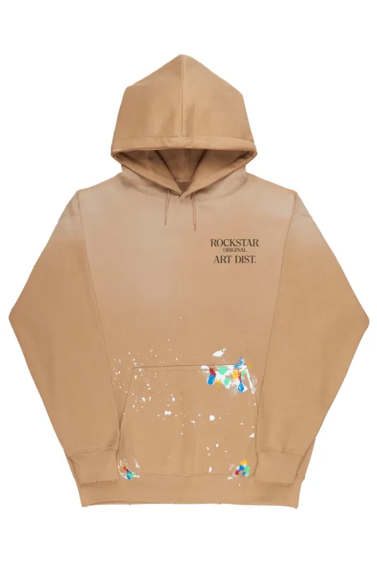 Rockstar Art Dist. Beige Graphic Hoodie sold by Rockstar Original