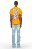 Savino Blue Stacked Flare Cargo Jean sold by Rockstar Original
