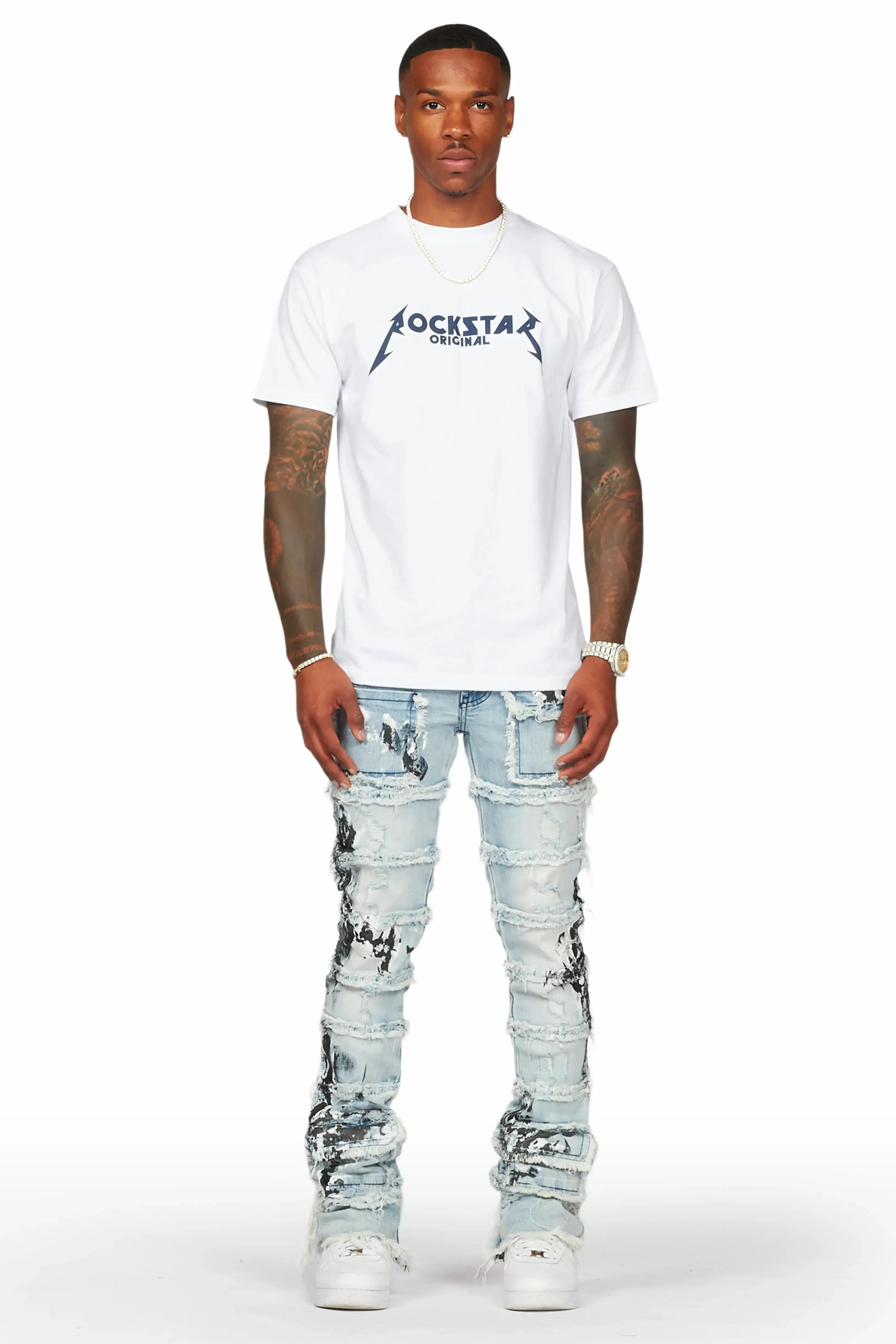 Karl Blue Painter Stacked Flare Jean sold by Rockstar Original product image thumbnail 2