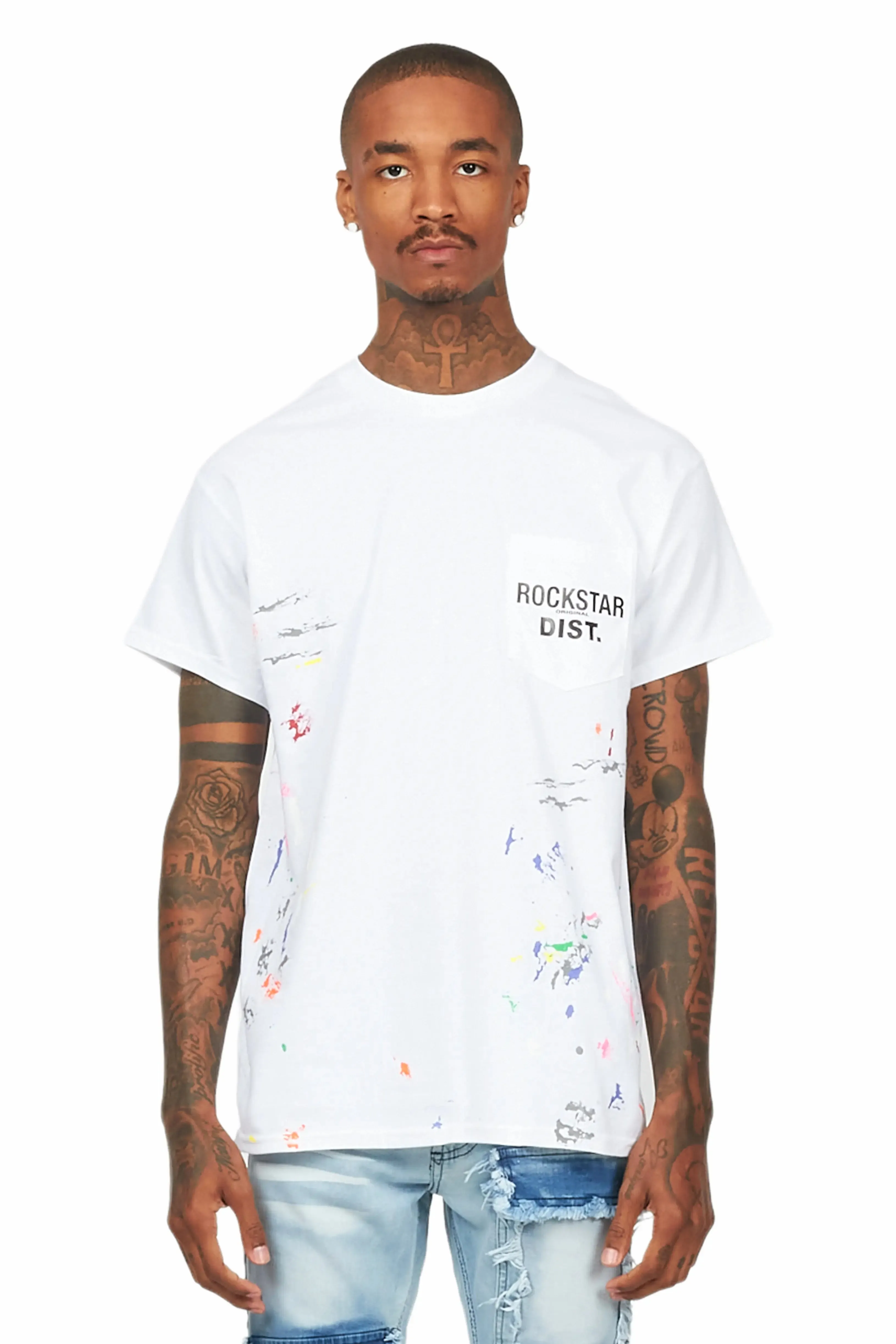 Pallas White Graphic Pocket T-Shirt sold by Rockstar Original