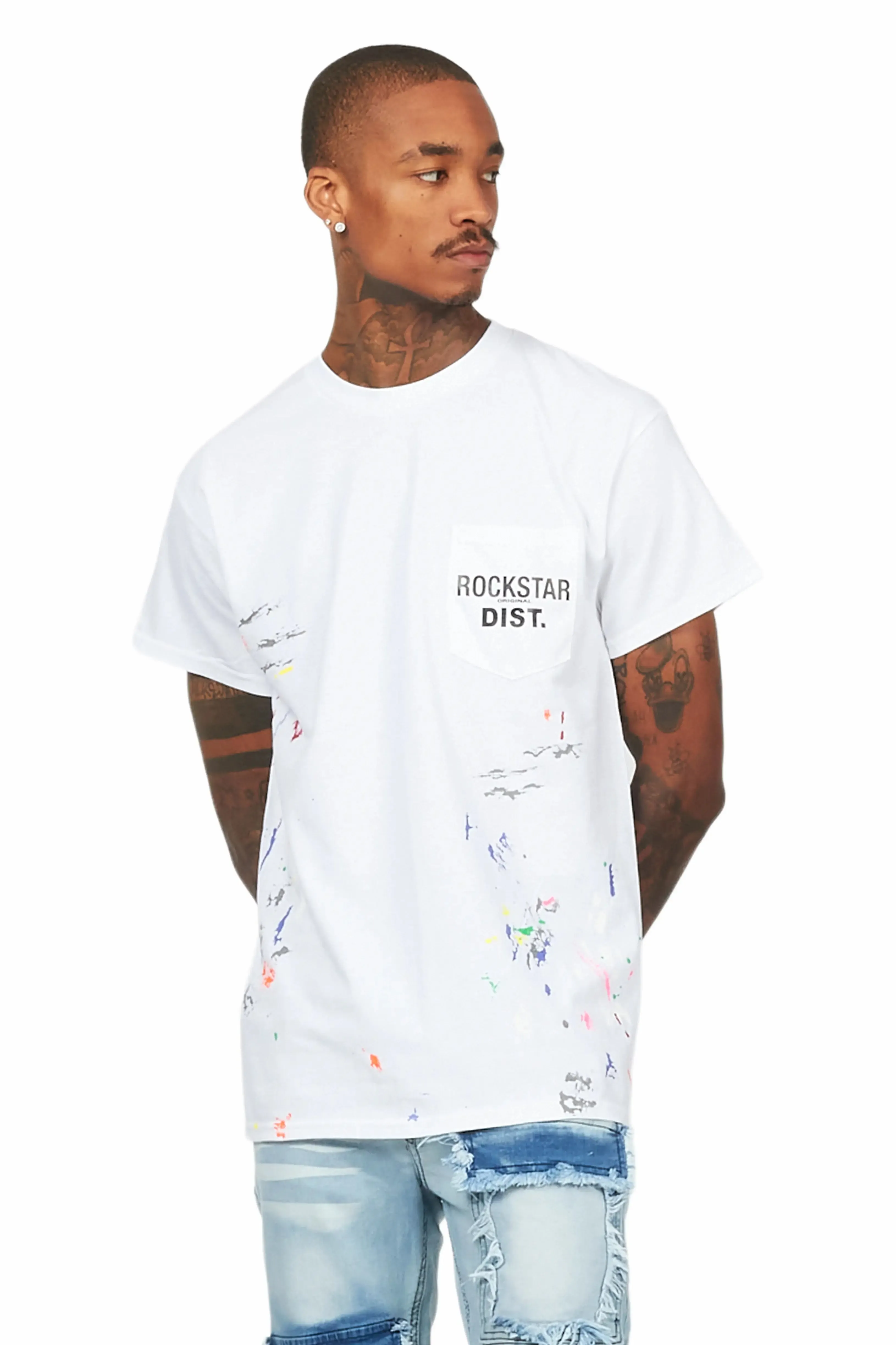Pallas White Graphic Pocket T-Shirt sold by Rockstar Original product image thumbnail 4
