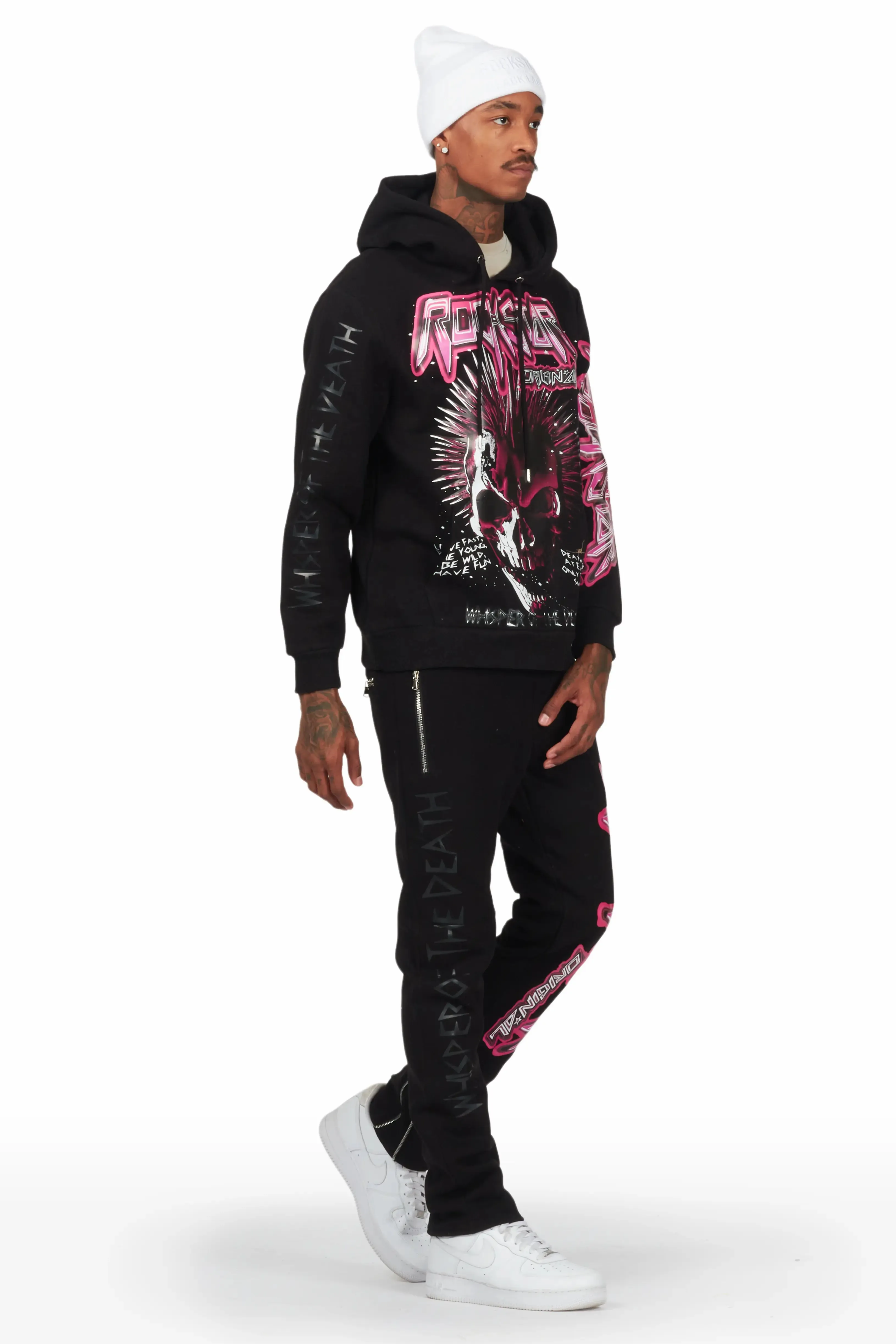 Obern Black Slim Fit Track Set sold by Rockstar Original product image thumbnail 2