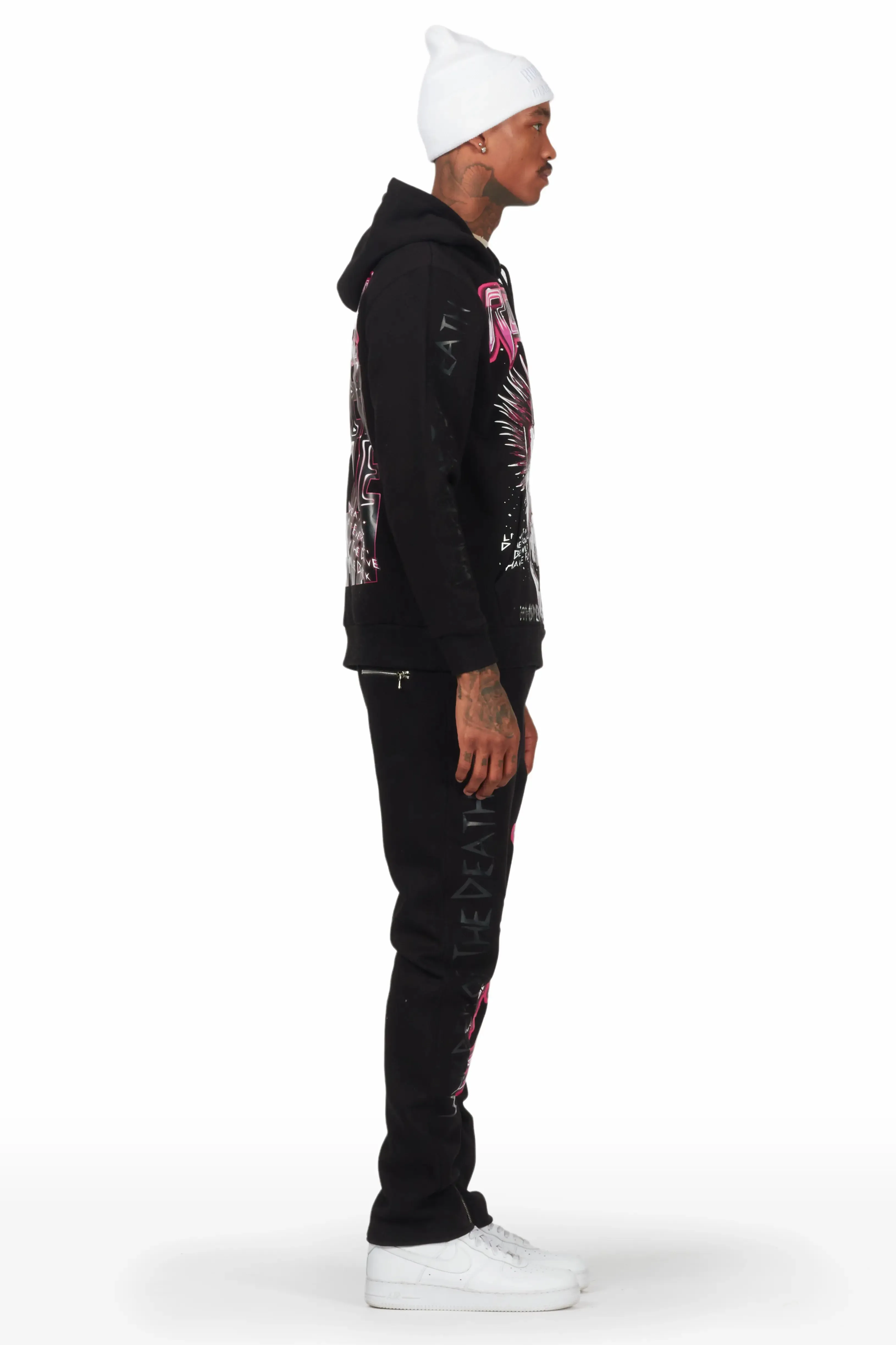 Obern Black Slim Fit Track Set sold by Rockstar Original product image thumbnail 3