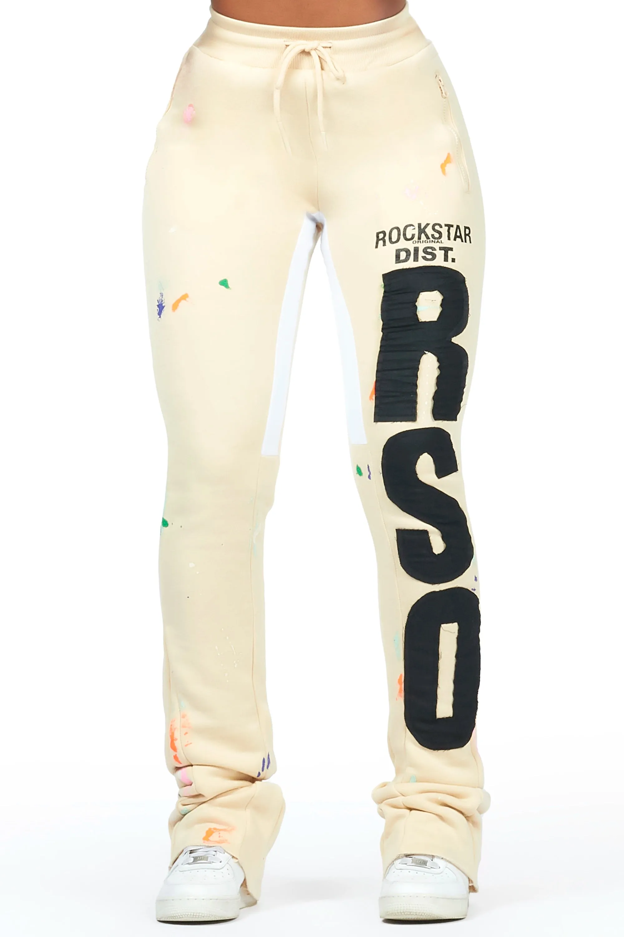 Toriauna Beige Stacked Track Pant sold by Rockstar Original