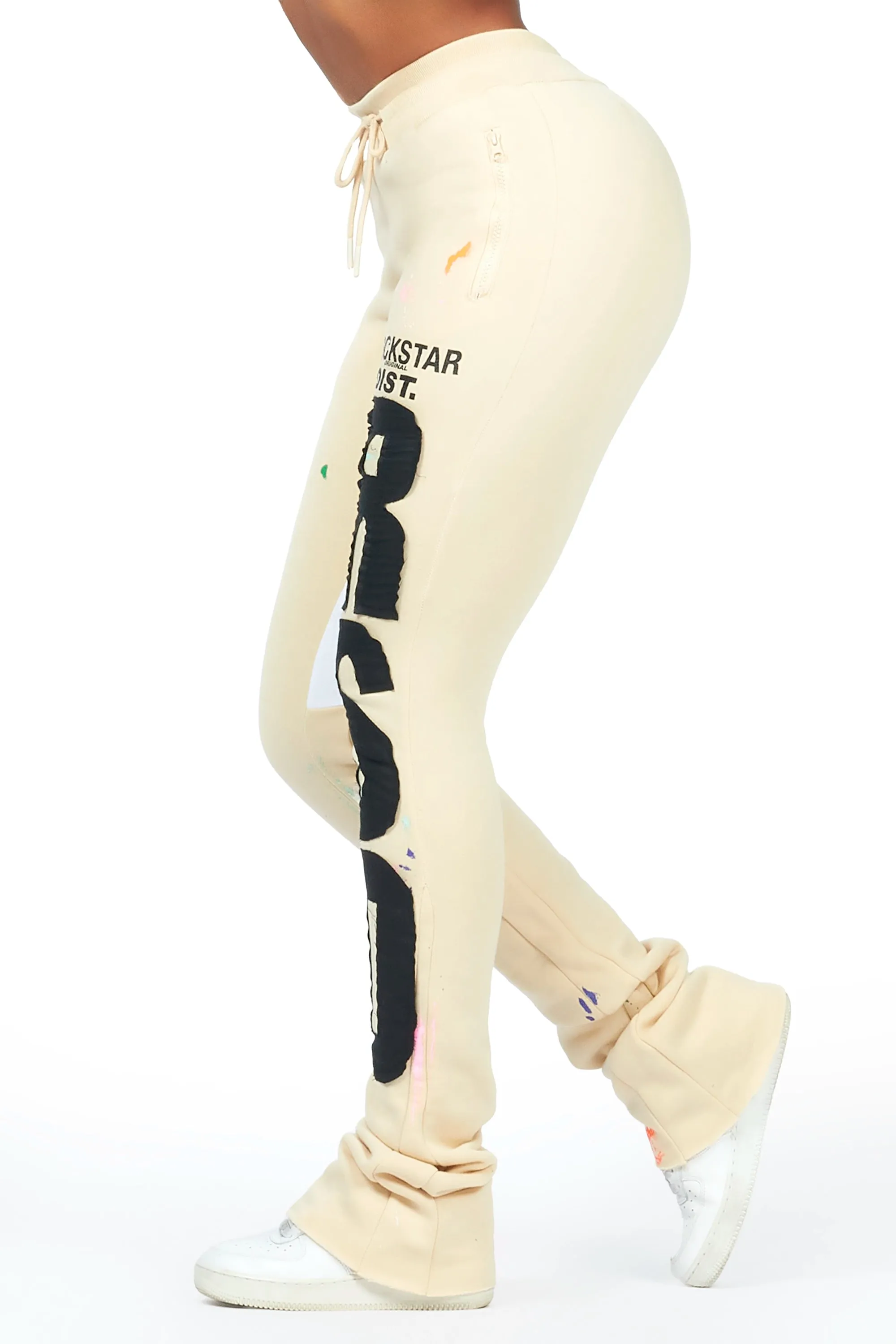 Toriauna Beige Stacked Track Pant sold by Rockstar Original product image thumbnail 5