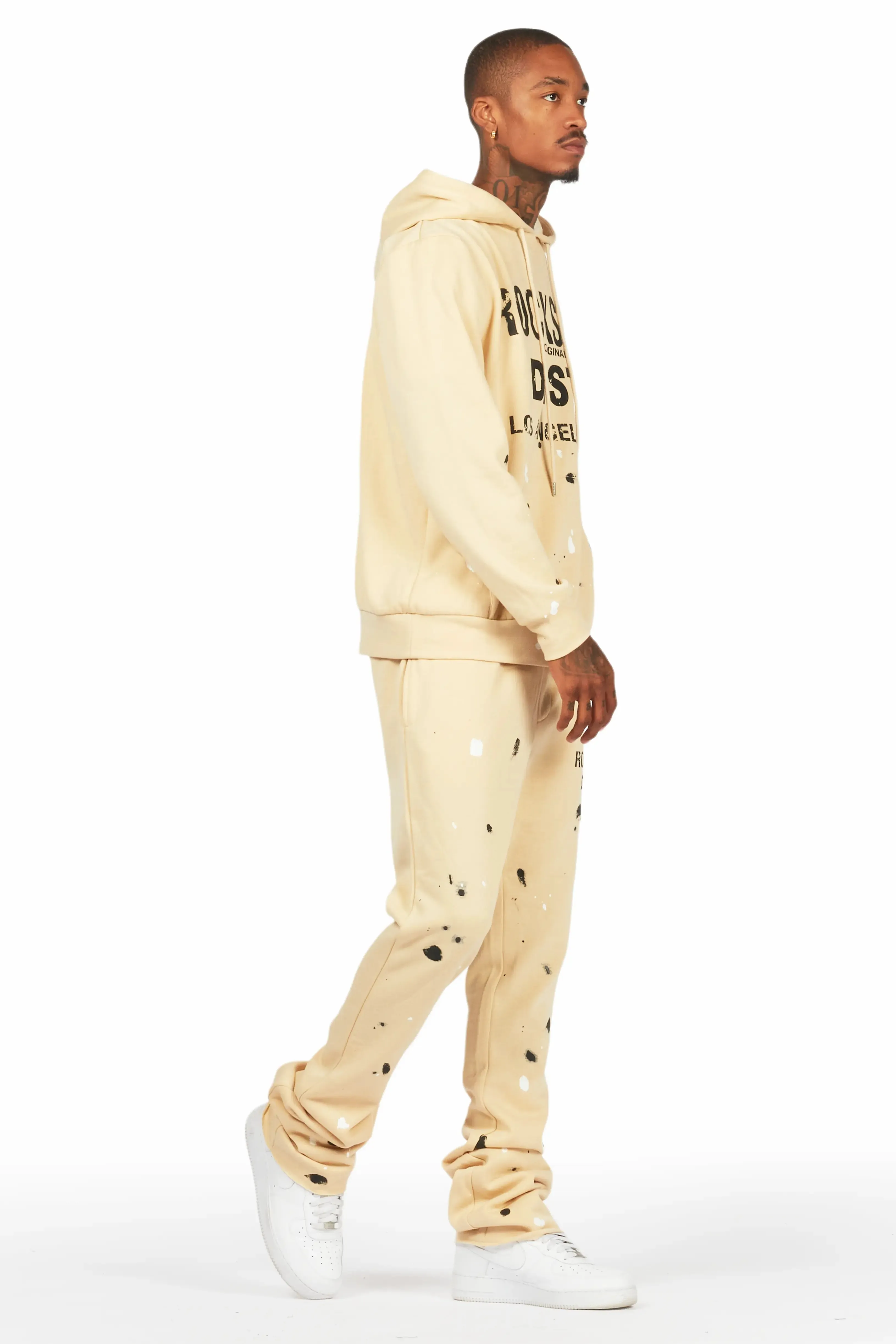 Scottie Beige Hoodie Relaxed Stacked Track Set sold by Rockstar Original product image thumbnail 5