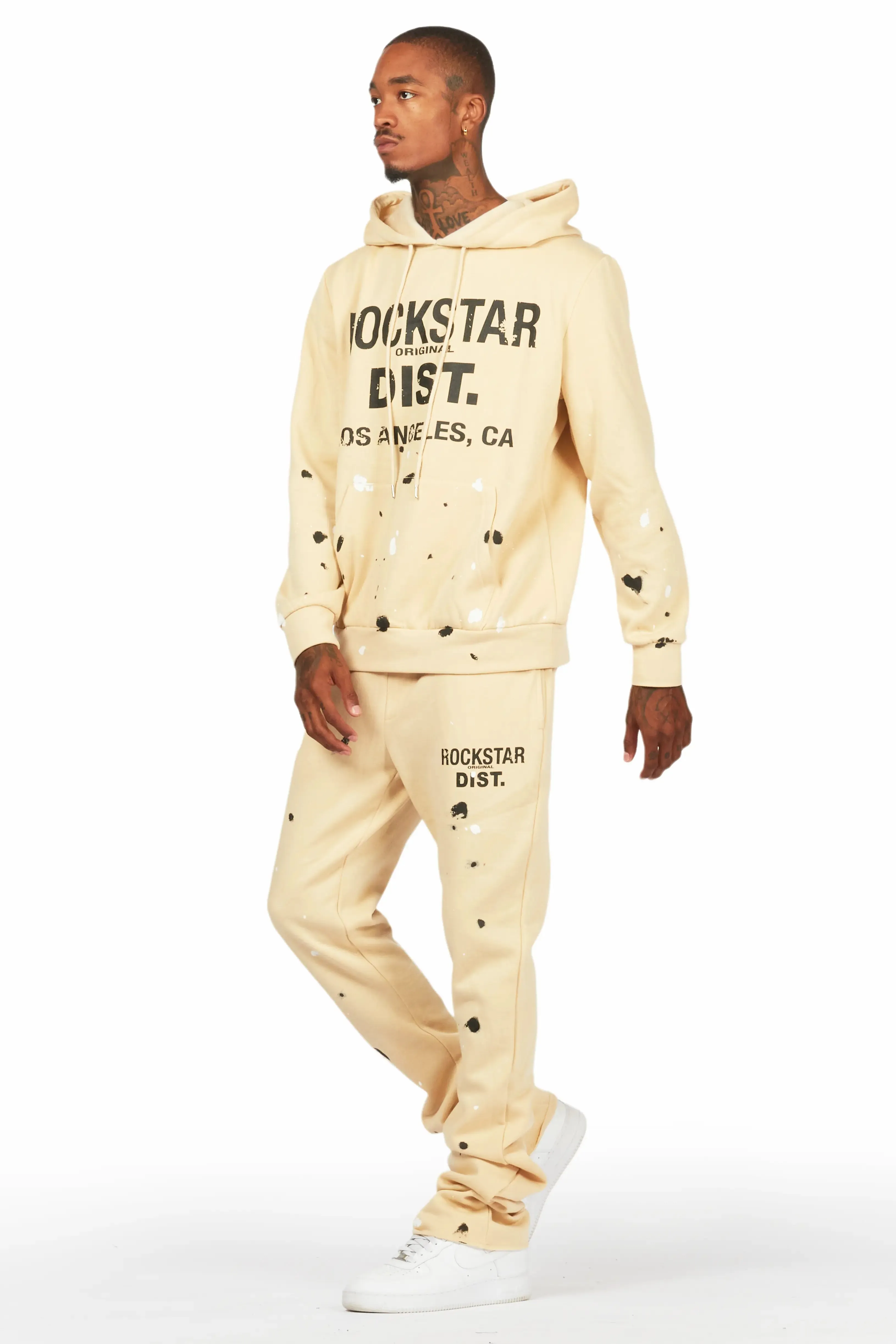 Scottie Beige Hoodie Relaxed Stacked Track Set sold by Rockstar Original product image thumbnail 4