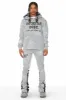 Nelly Heather Grey Hoodie/Super Stacked Flare Pant Set sold by Rockstar Original