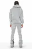 Nelly Heather Grey Hoodie/Super Stacked Flare Pant Set sold by Rockstar Original