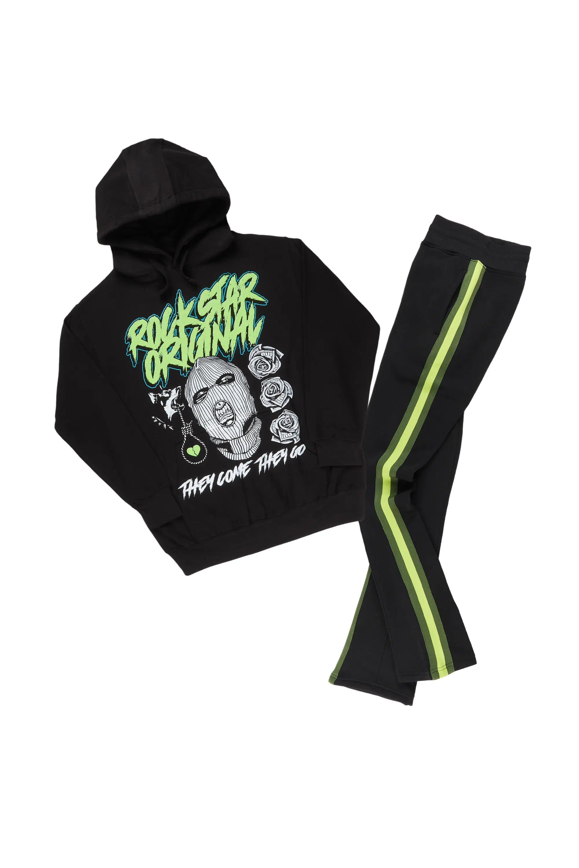Clava Black/Green Hoodie Track Set sold by Rockstar Original