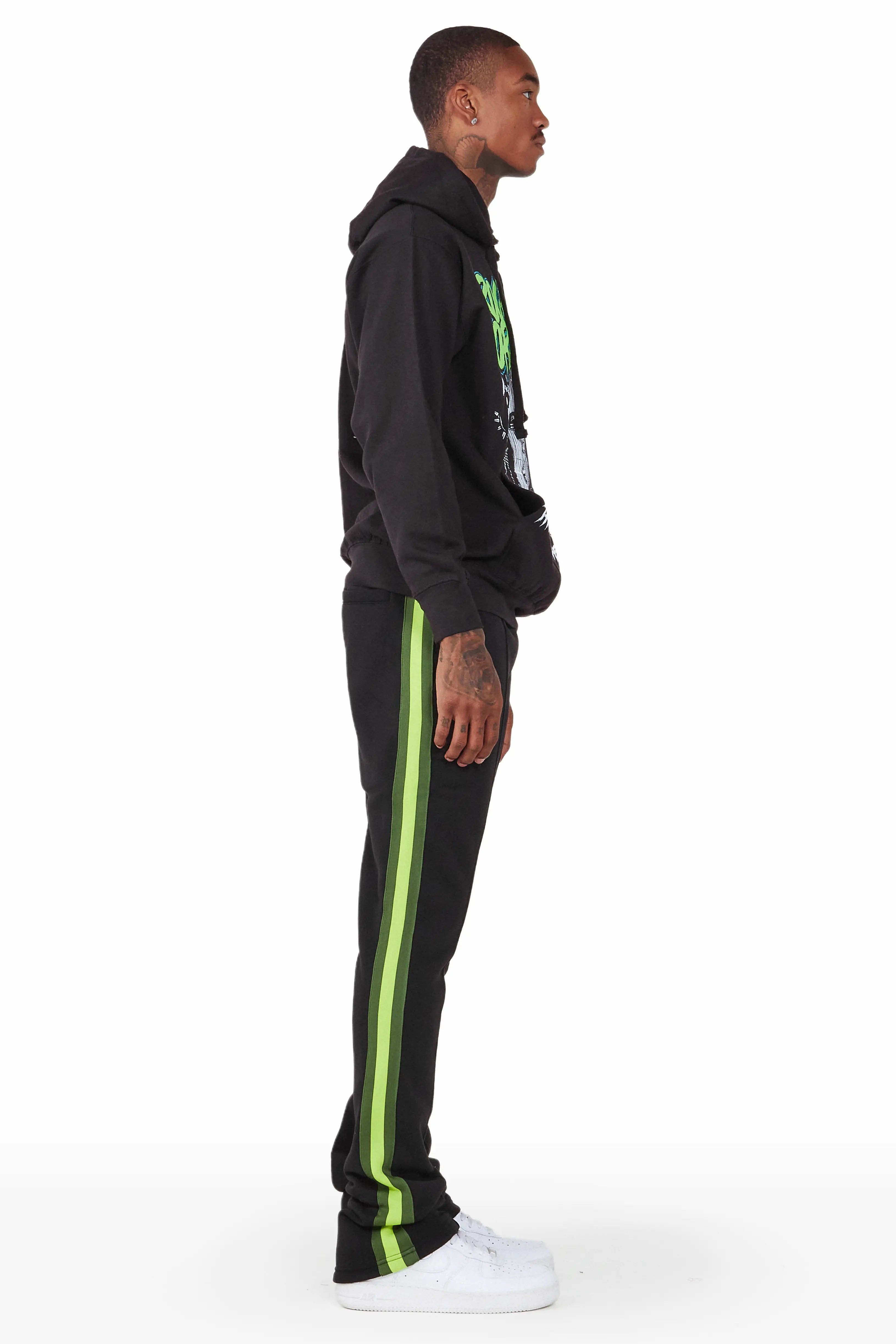 Clava Black/Green Hoodie Track Set sold by Rockstar Original product image thumbnail 4