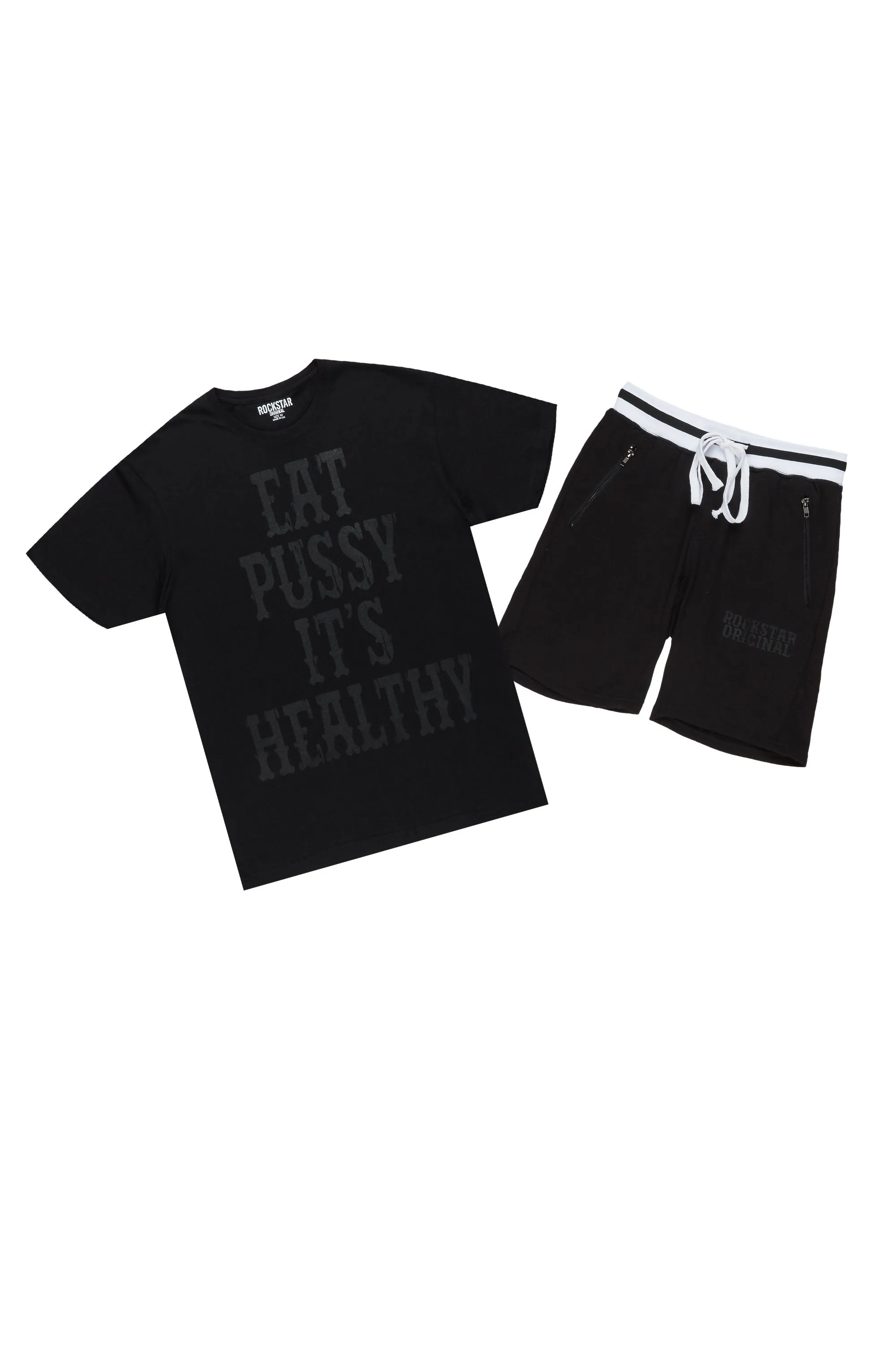 Osman Black Graphic T-Shirt Short Set sold by Rockstar Original product image thumbnail 5