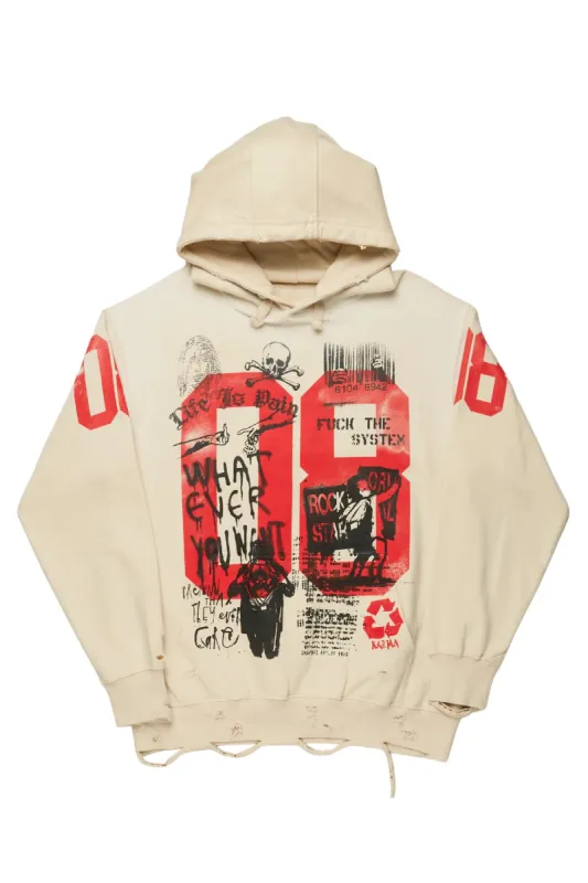 Grill Beige Graphic Hoodie sold by Rockstar Original