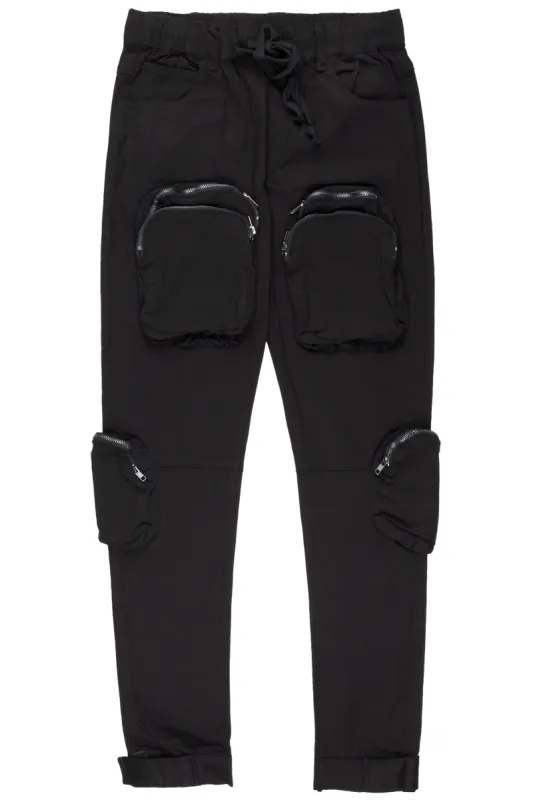 Cain Black Cargo Pants made by Rockstar Original