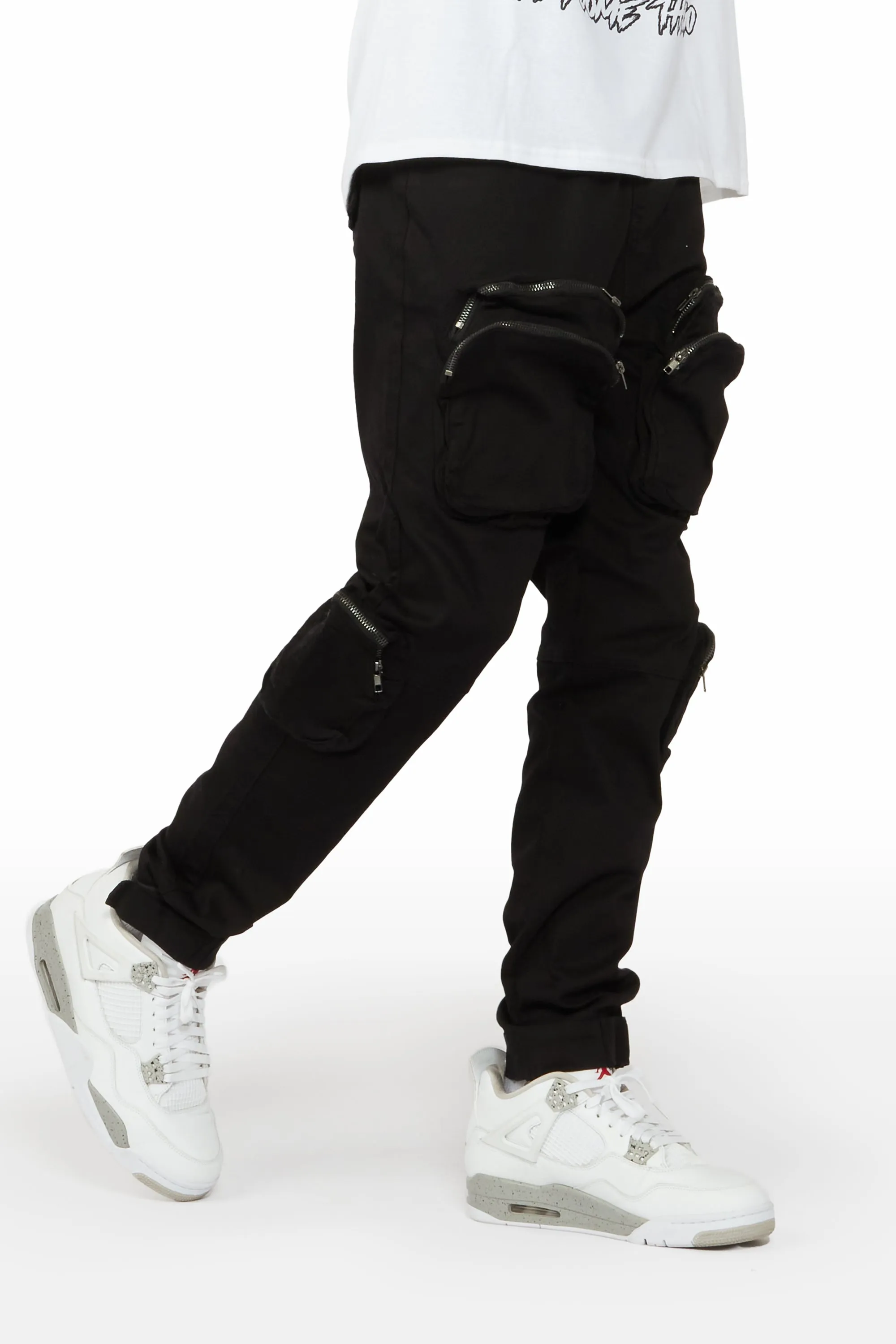 Cain Black Cargo Pants sold by Rockstar Original product image thumbnail 2