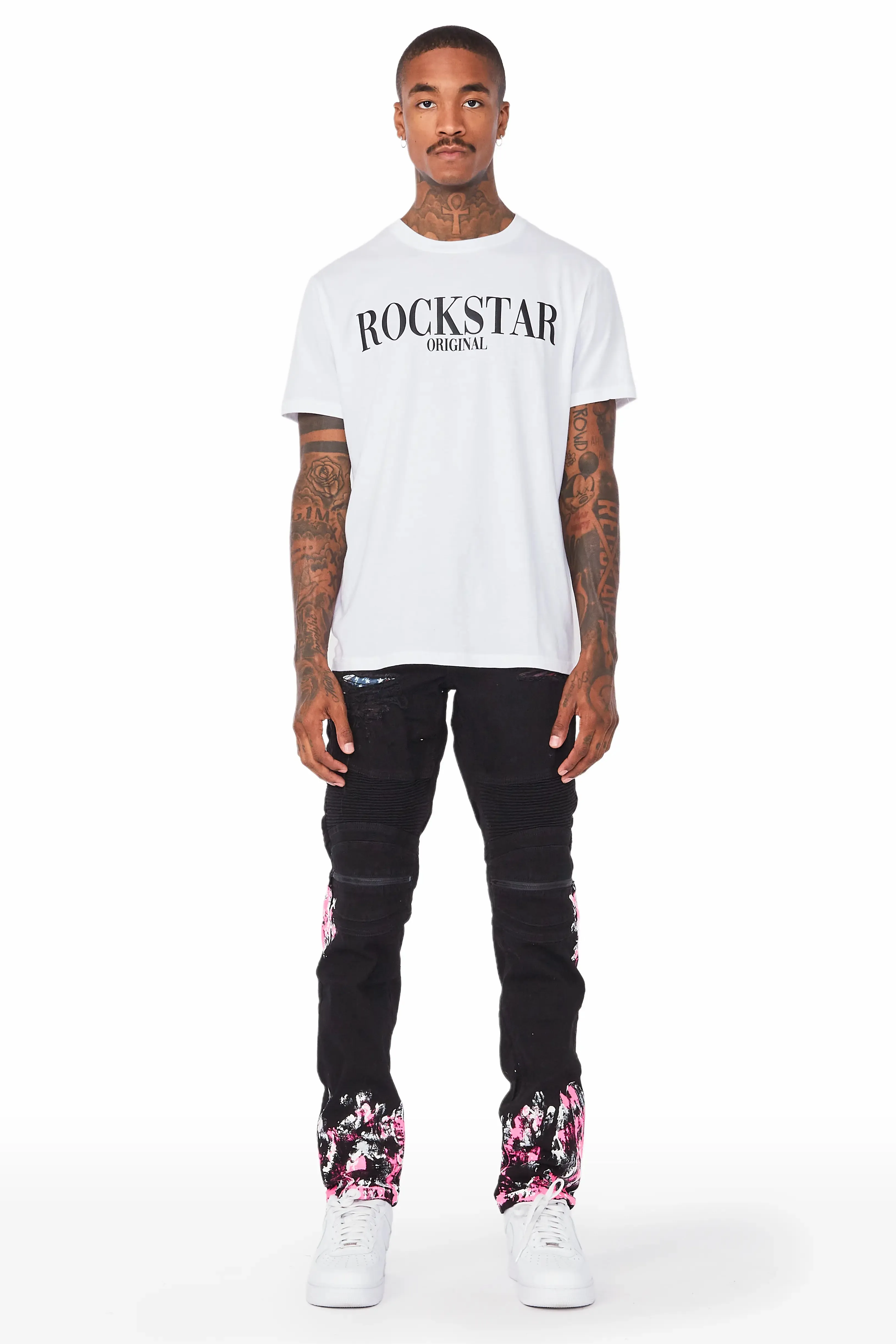 Kodak Black/Pink Painter Biker Jean sold by Rockstar Original product image thumbnail 2