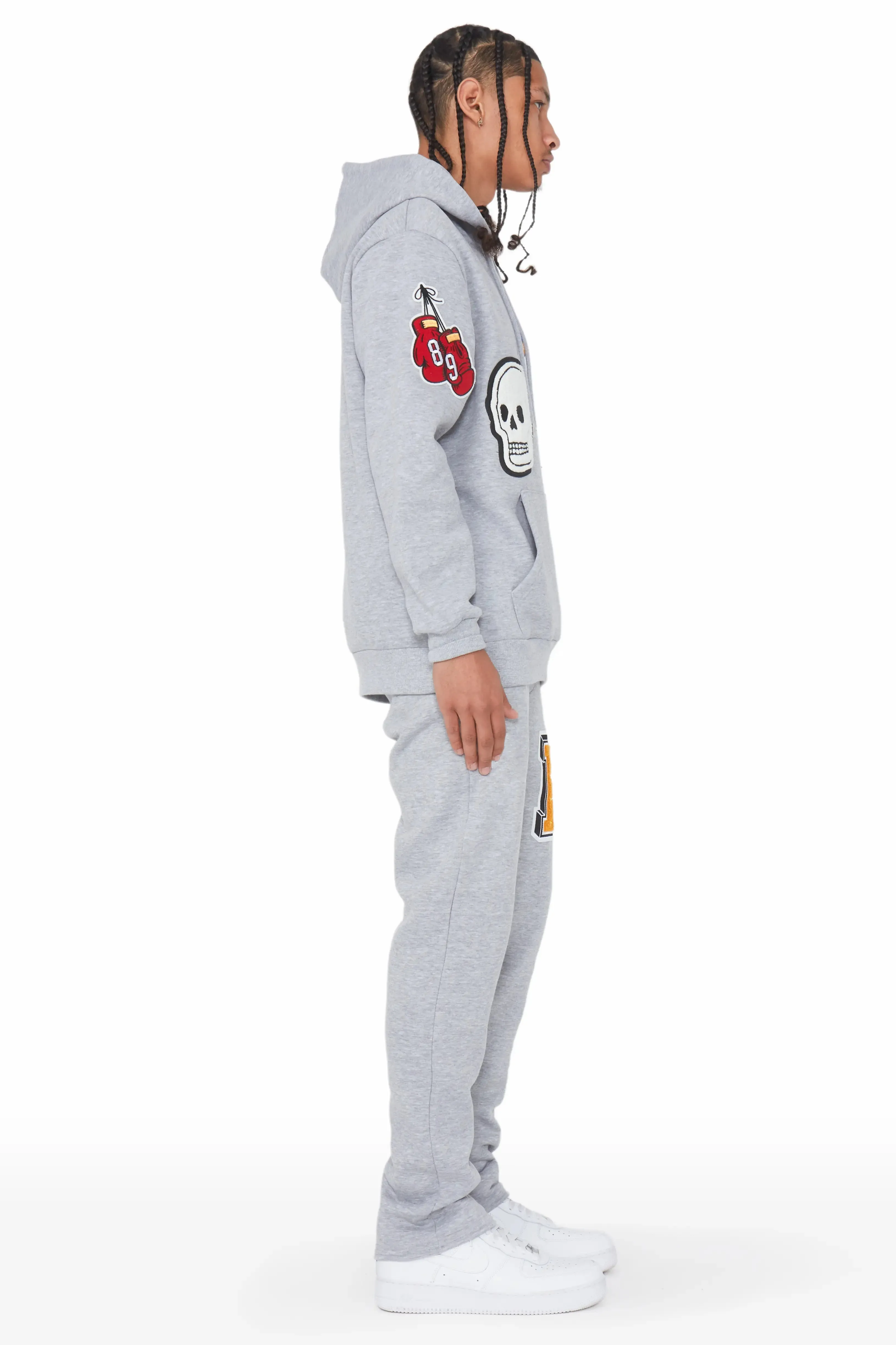 Alaric Heather Grey Slim Fit Track Set sold by Rockstar Original product image thumbnail 3
