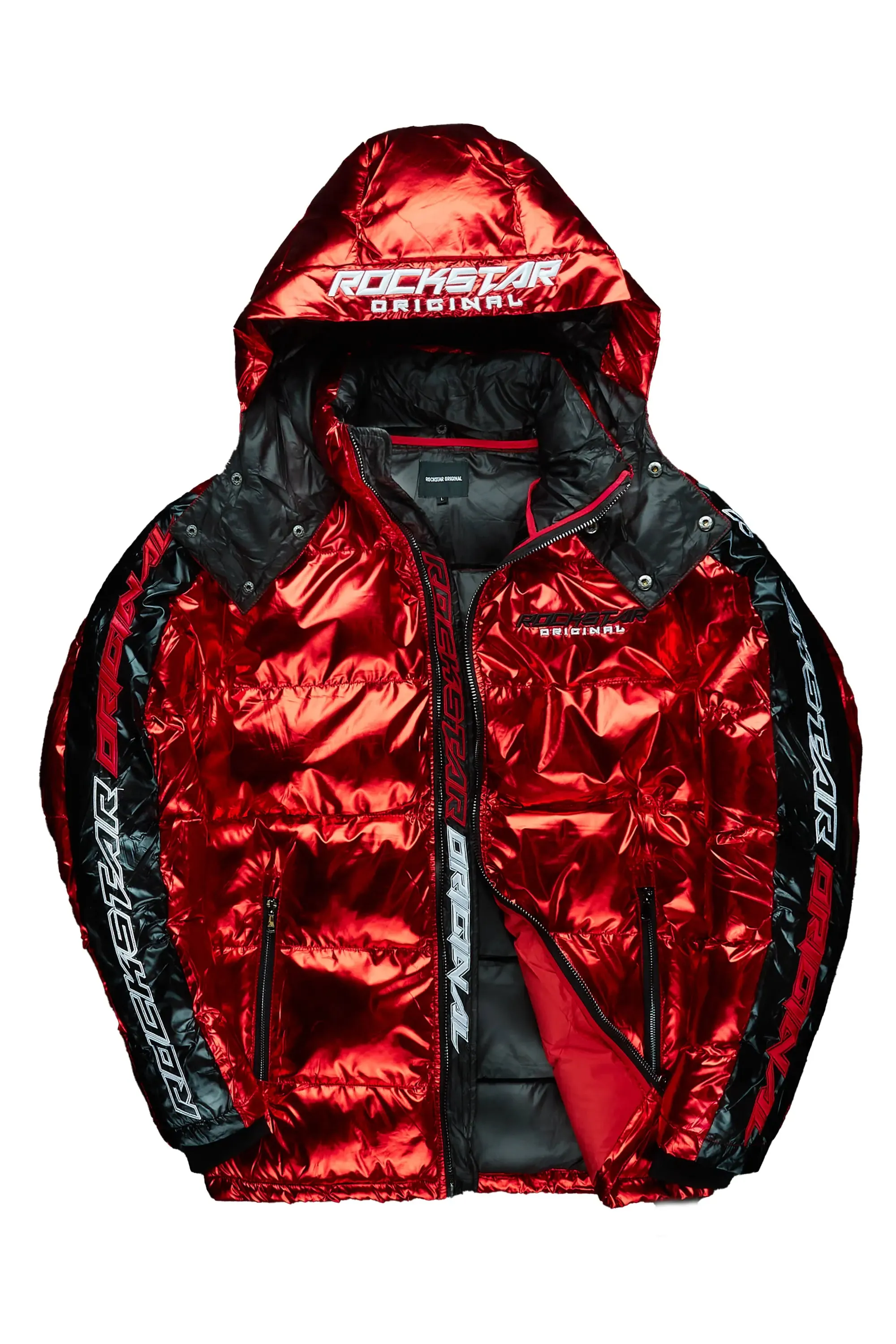 Metallic Red Alasia Puffer Jacket sold by Rockstar Original