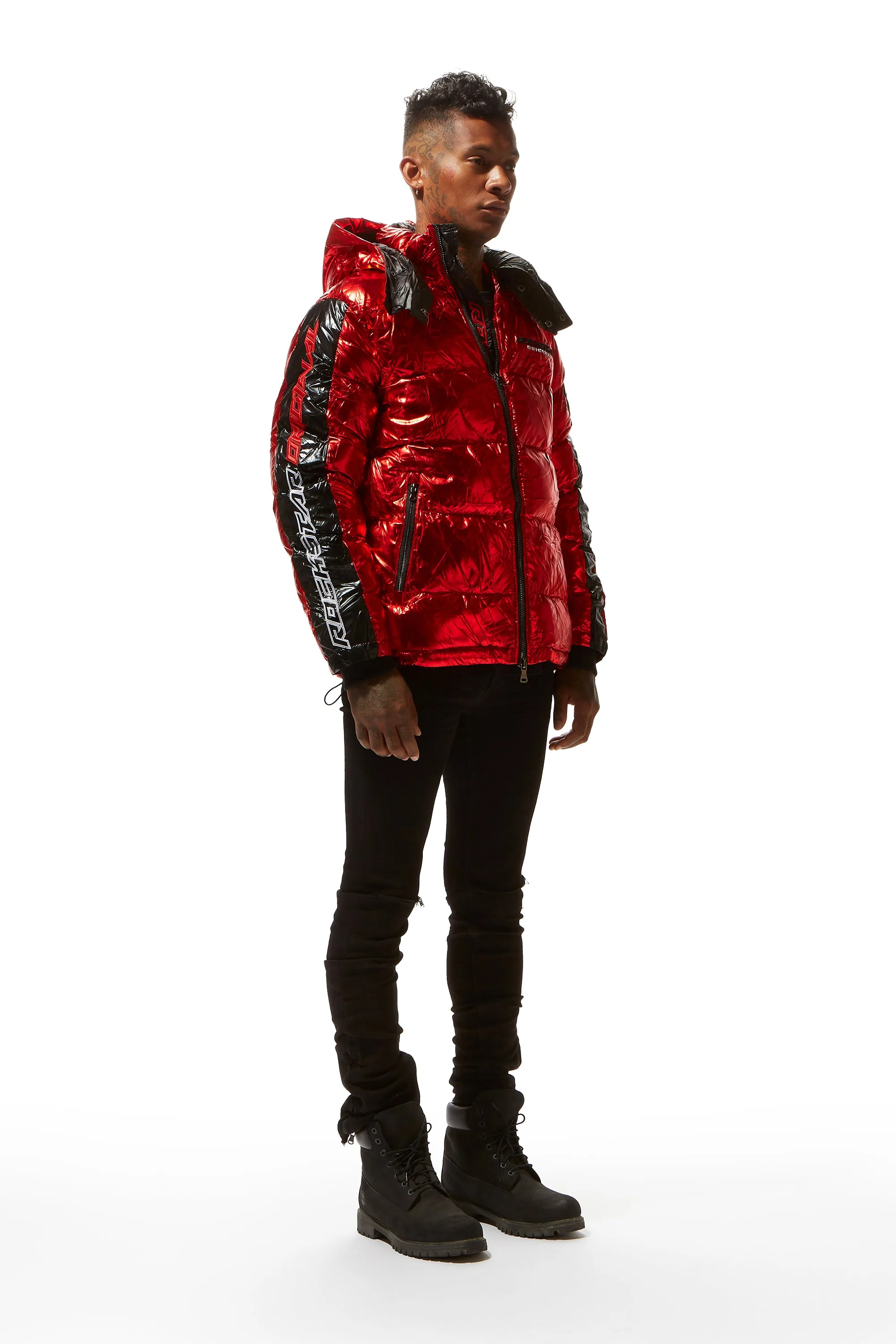 Metallic Red Alasia Puffer Jacket sold by Rockstar Original product image thumbnail 5