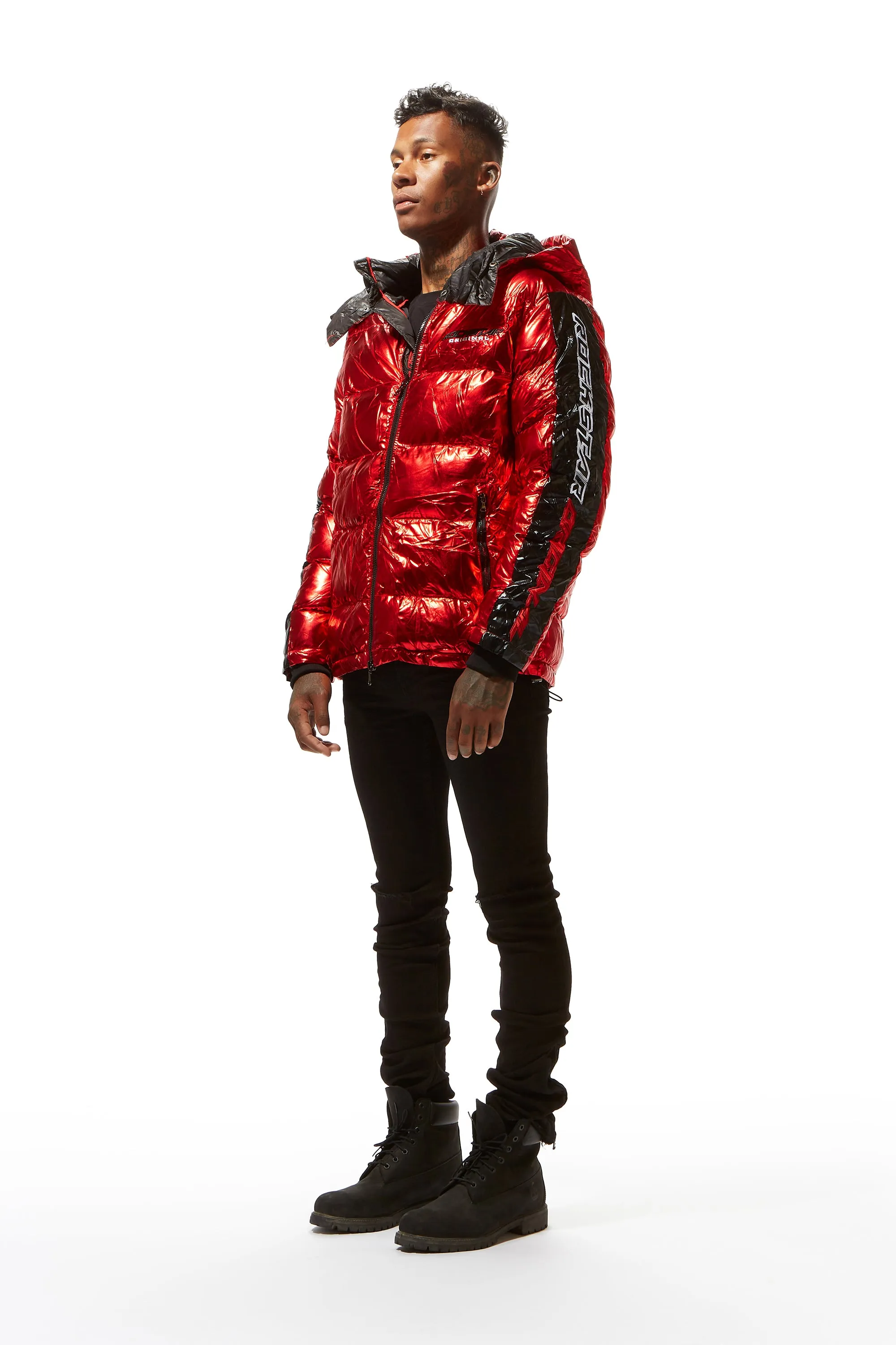 Metallic Red Alasia Puffer Jacket sold by Rockstar Original product image thumbnail 4