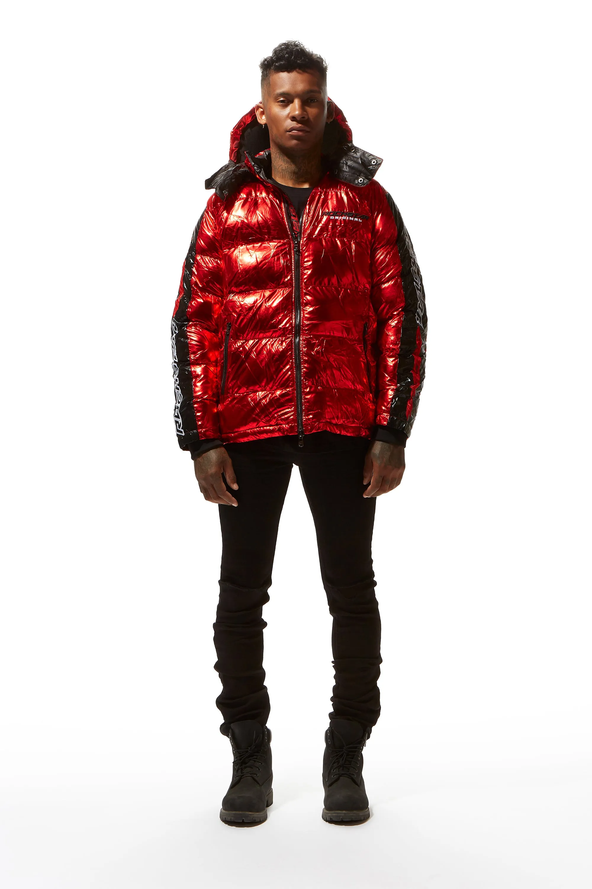 Metallic Red Alasia Puffer Jacket sold by Rockstar Original product image thumbnail 2