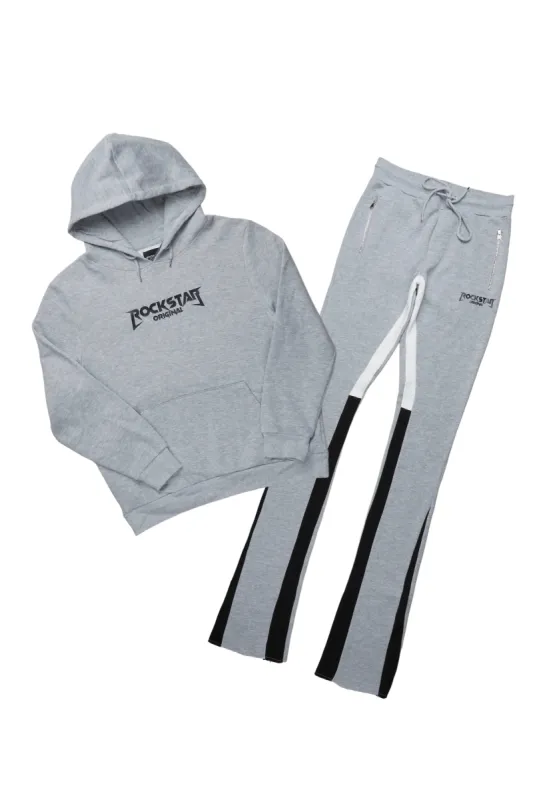 Rory Grey Hoodie Super Stacked Flare Pant Set sold by Rockstar Original