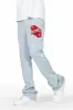 Andrew Heather Grey Patchwork Stacked Flare Pants sold by Rockstar Original