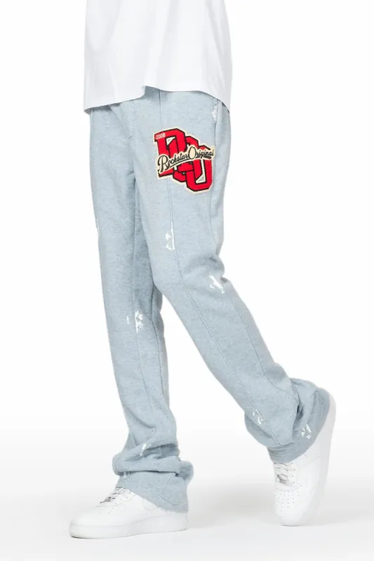 Andrew Heather Grey Patchwork Stacked Flare Pants sold by Rockstar Original