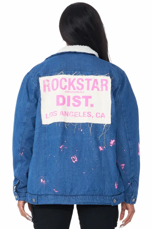 Cozmo Medium Wash Painted Denim Jacket sold by Rockstar Original