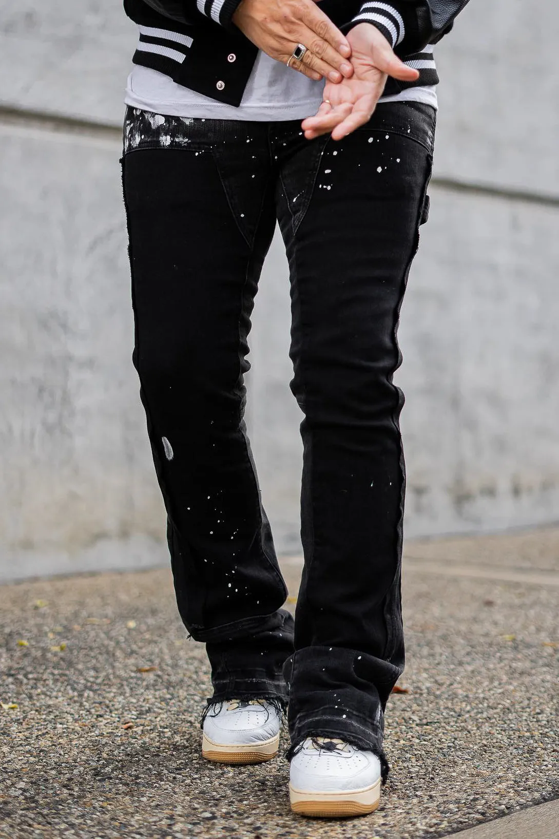 Carson Black Stacked Flare Jean sold by Rockstar Original product image thumbnail 2