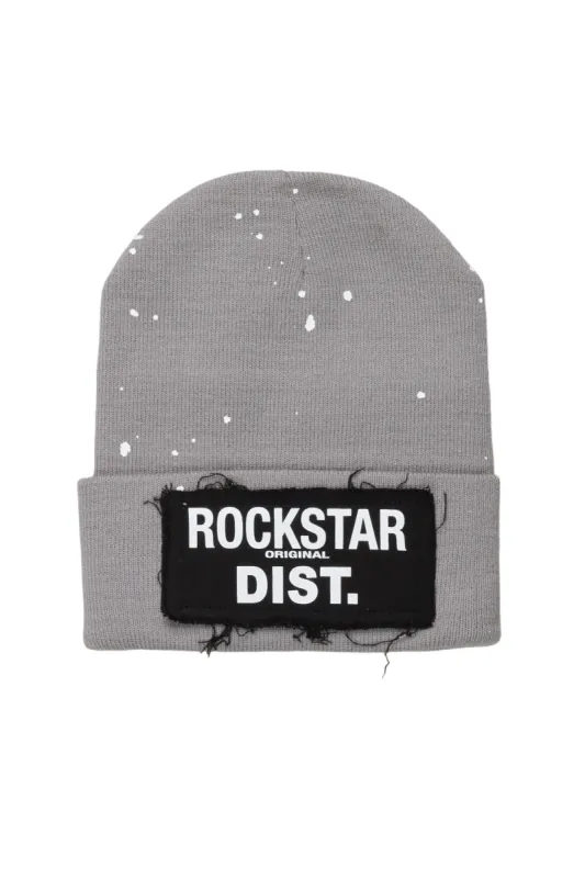 Advik Grey Graphic Beanie made by Rockstar Original