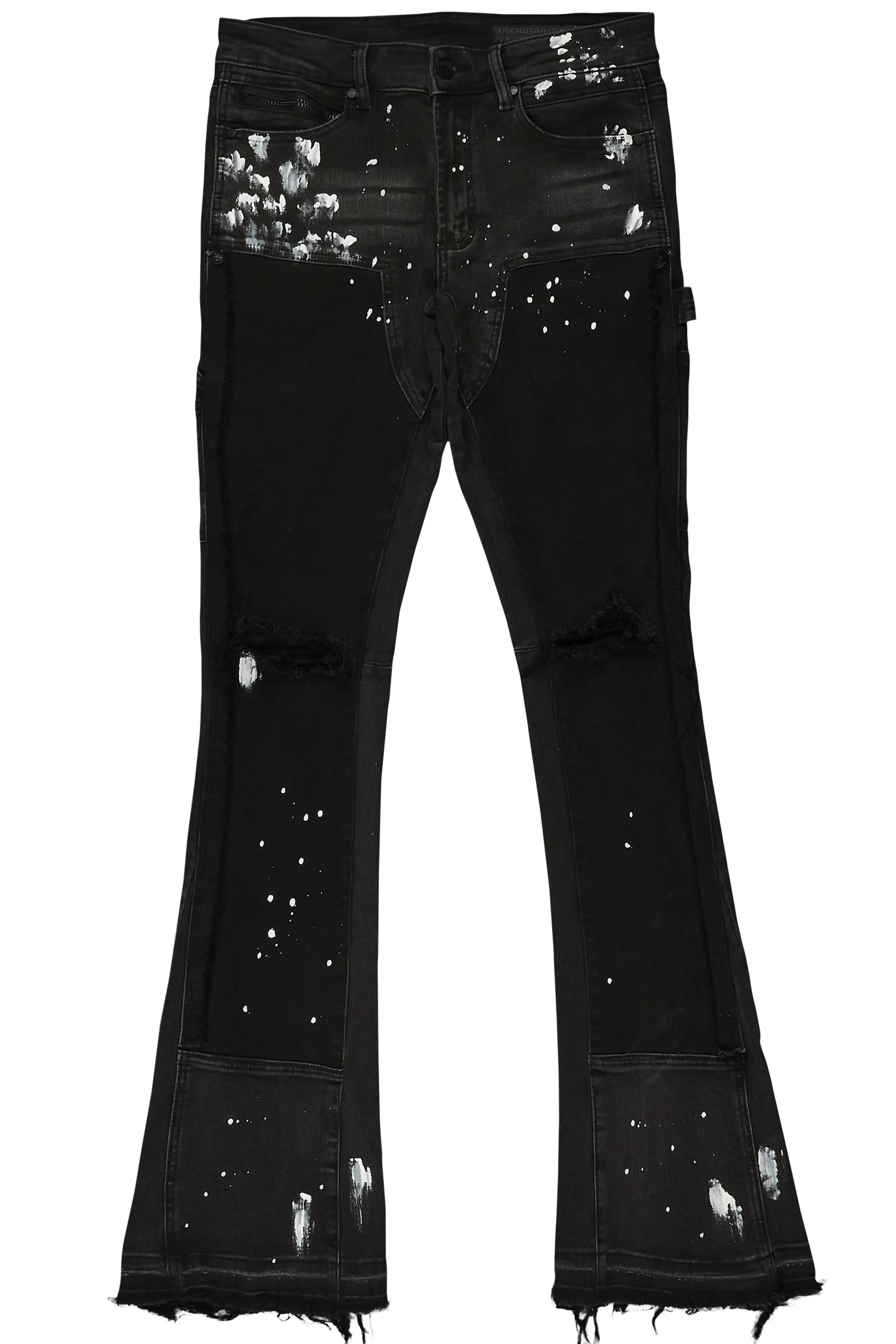 Carson Black Stacked Flare Jean sold by Rockstar Original product image thumbnail 4