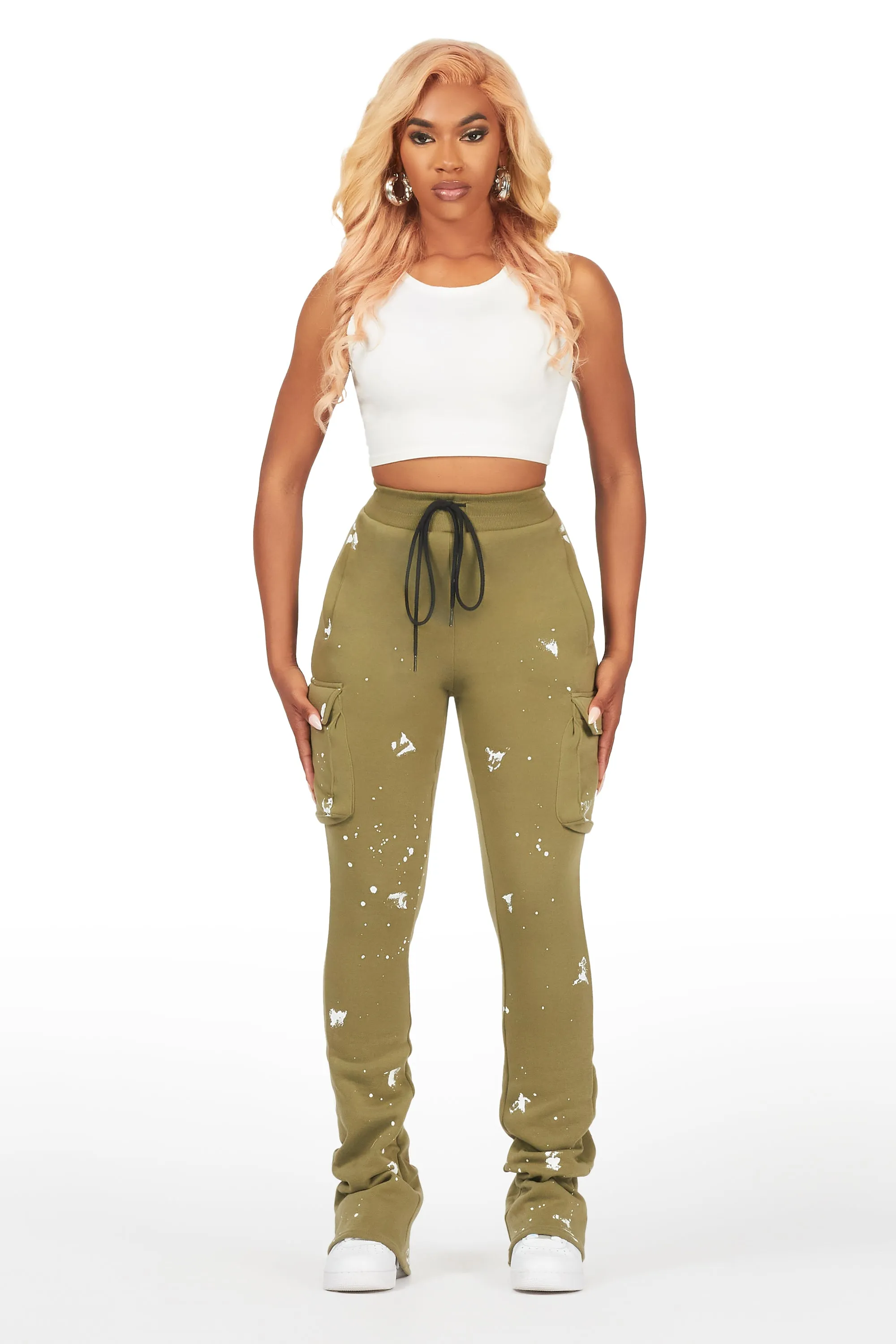 Antonia Olive Cargo Stacked Track Pant sold by Rockstar Original product image thumbnail 4