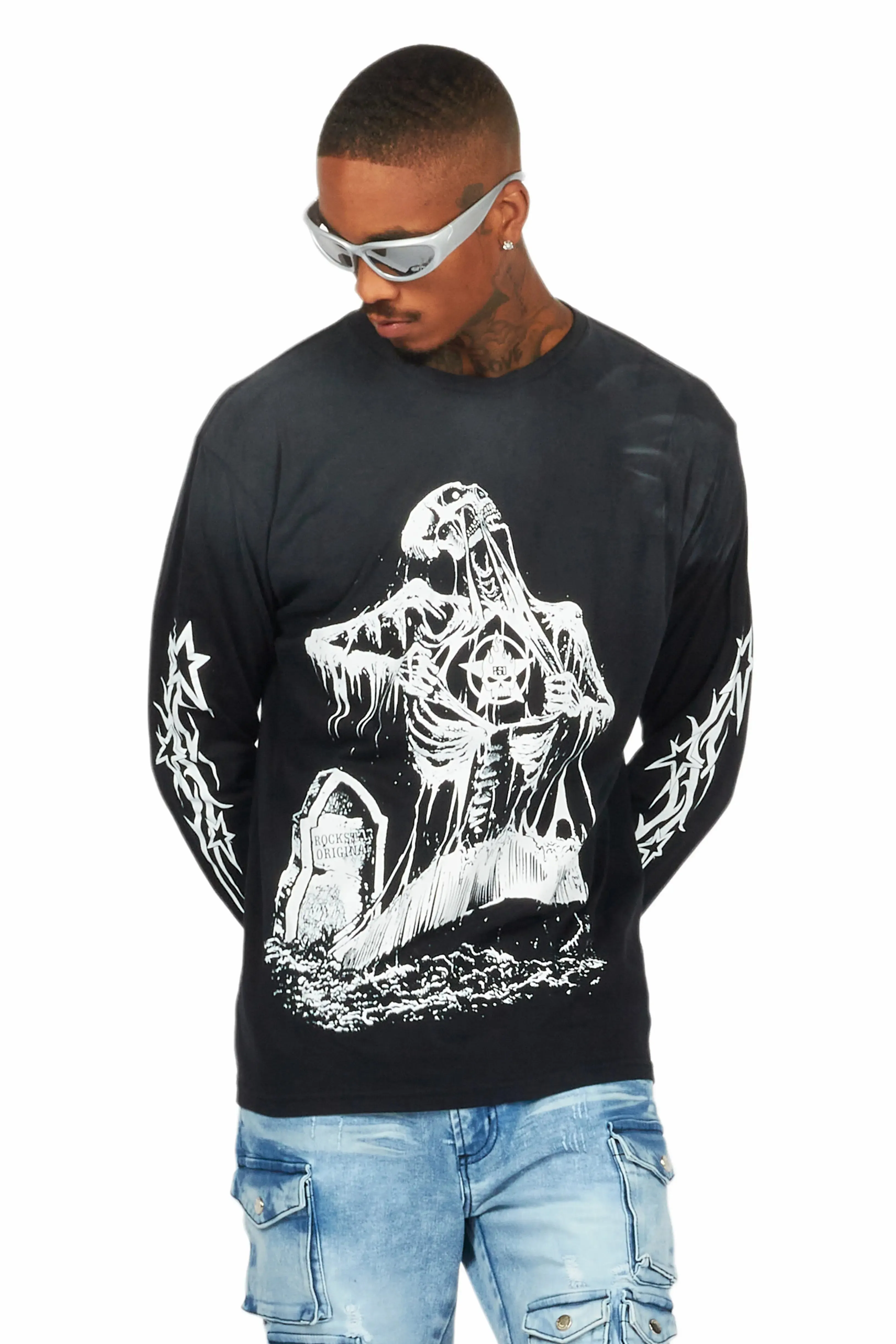 Brookwood Black Long Sleeve Graphic T-Shirt sold by Rockstar Original product image thumbnail 3