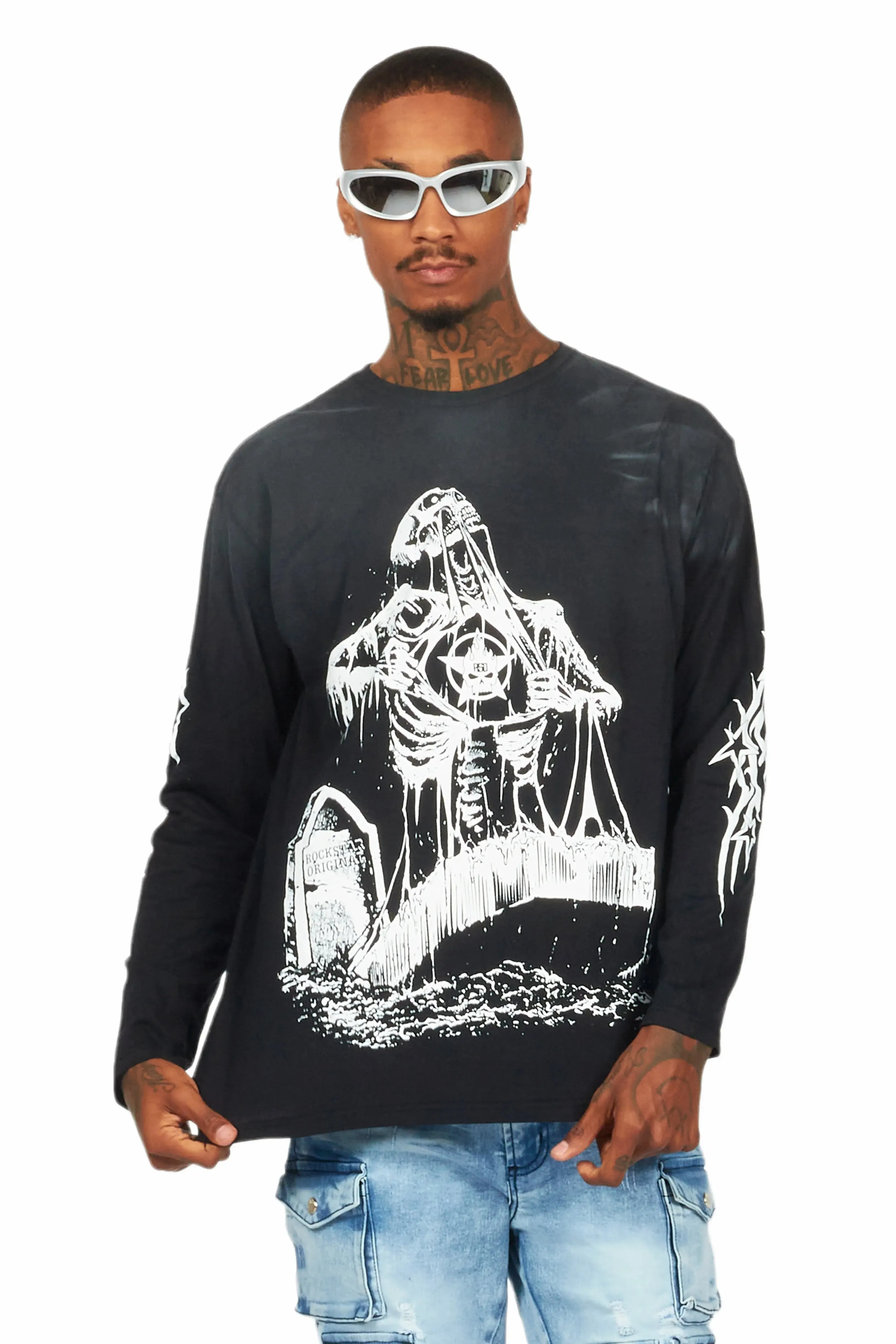 Brookwood Black Long Sleeve Graphic T-Shirt sold by Rockstar Original product image thumbnail 2