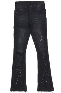 Oddie Black Stacked Flare Jean sold by Rockstar Original