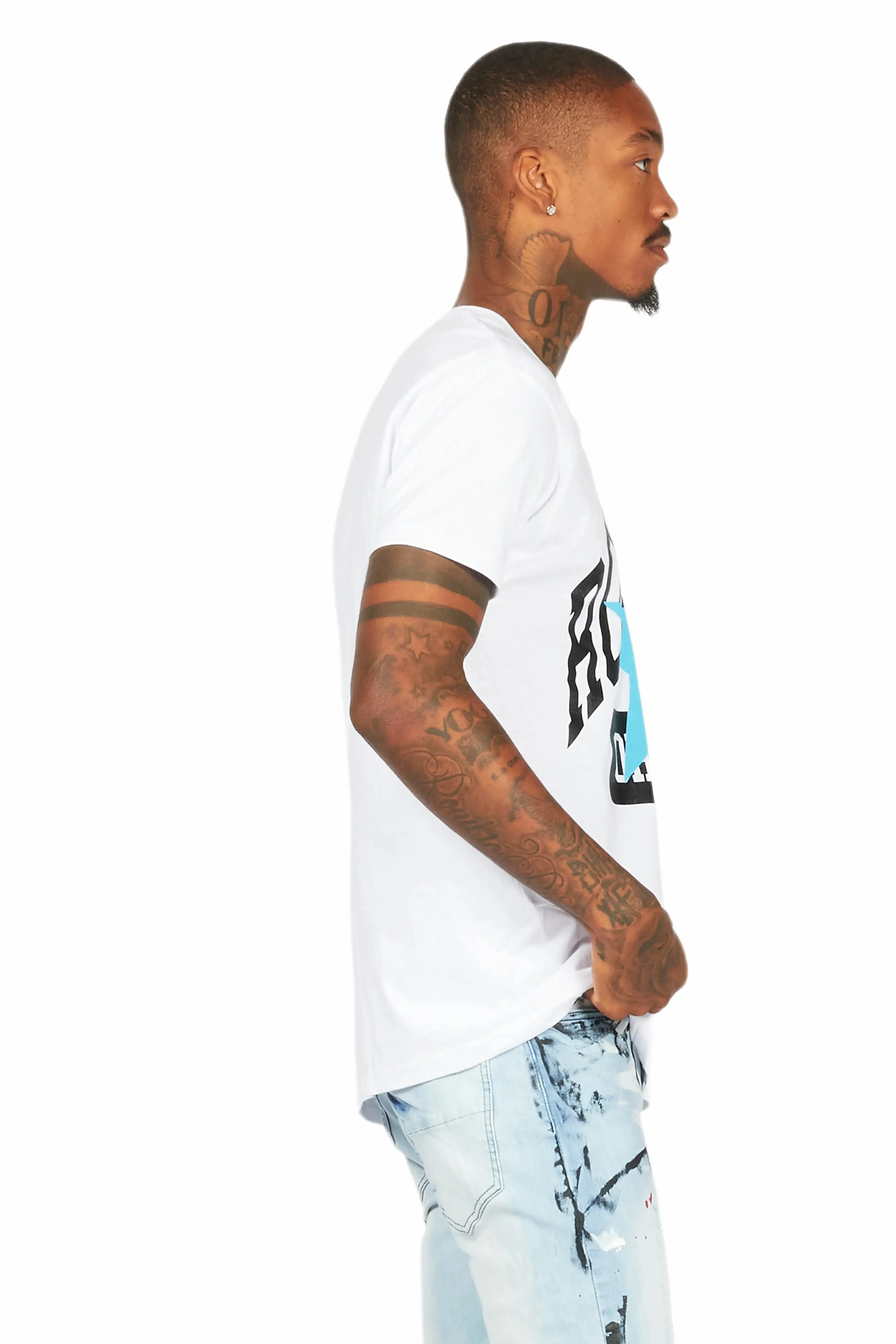 Dash White/Blue Graphic T-Shirt sold by Rockstar Original product image thumbnail 3